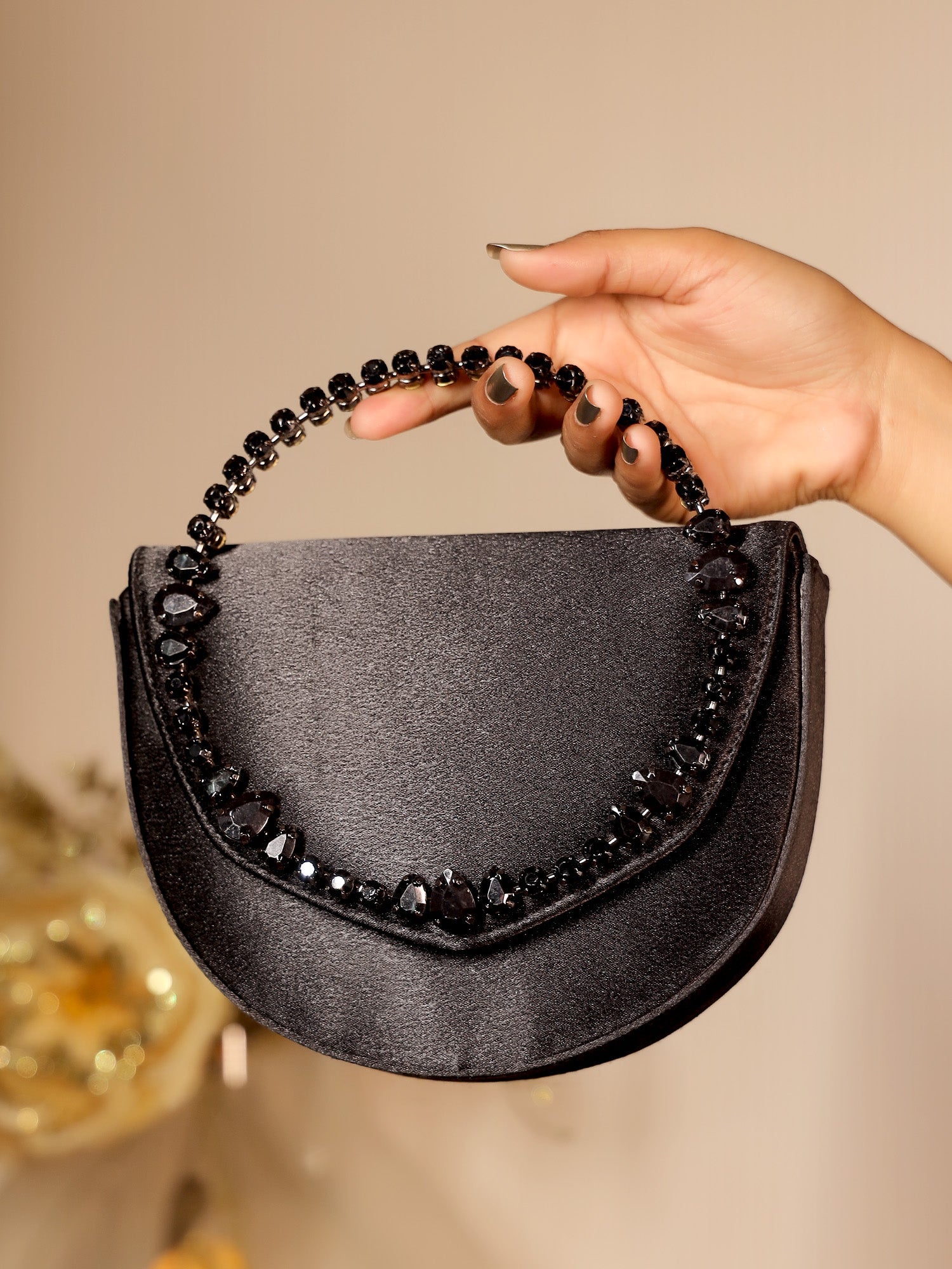 Dikshita Black Evening Clutch - qivii