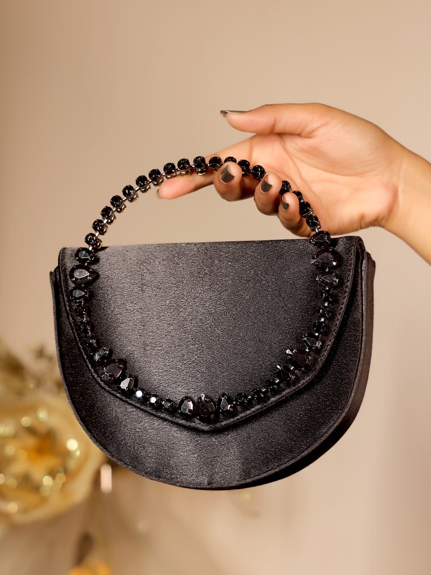 Dikshita Black Evening Clutch - qivii
