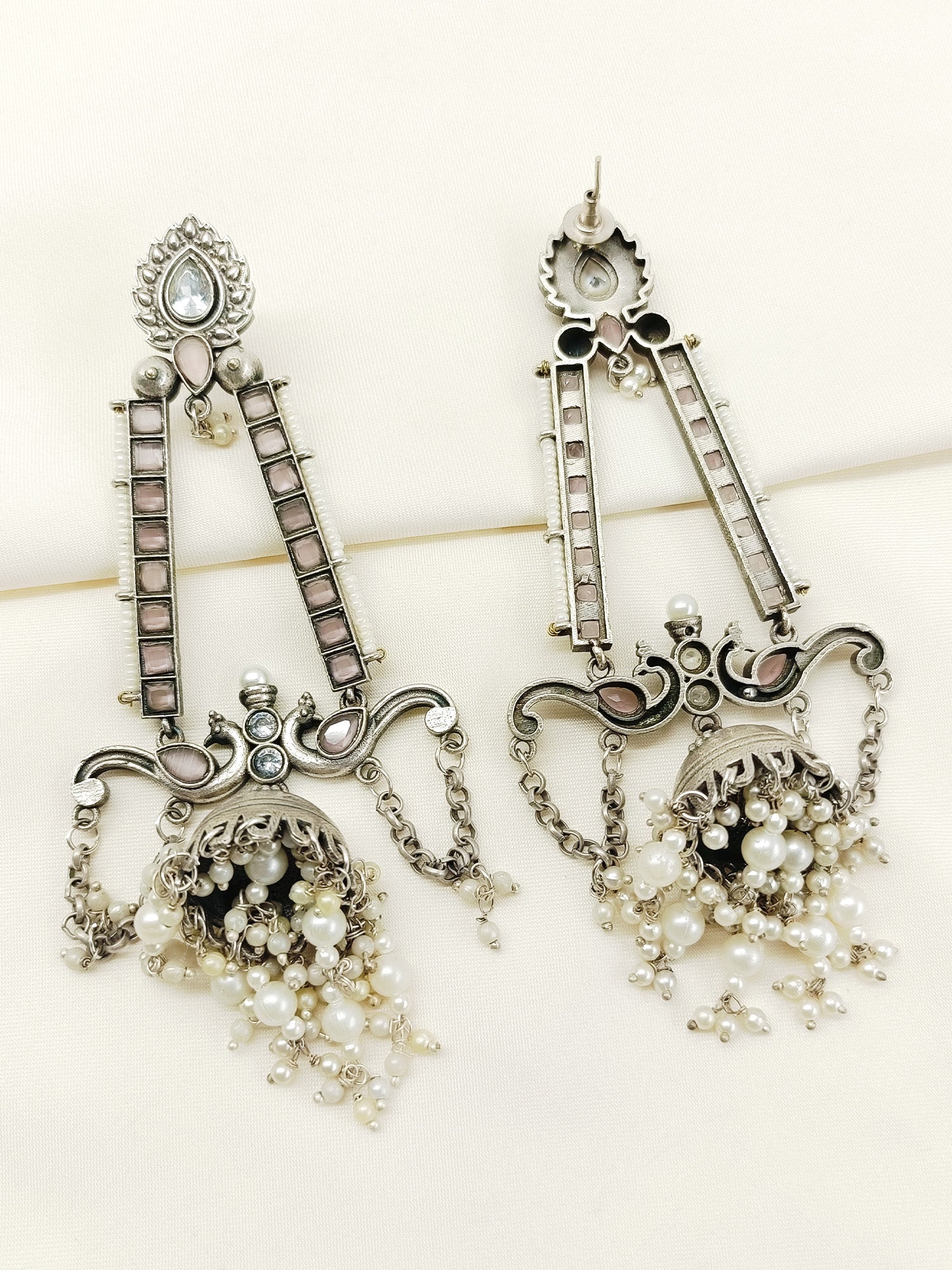 Ranjeeta Pink Oxidized Jhumki