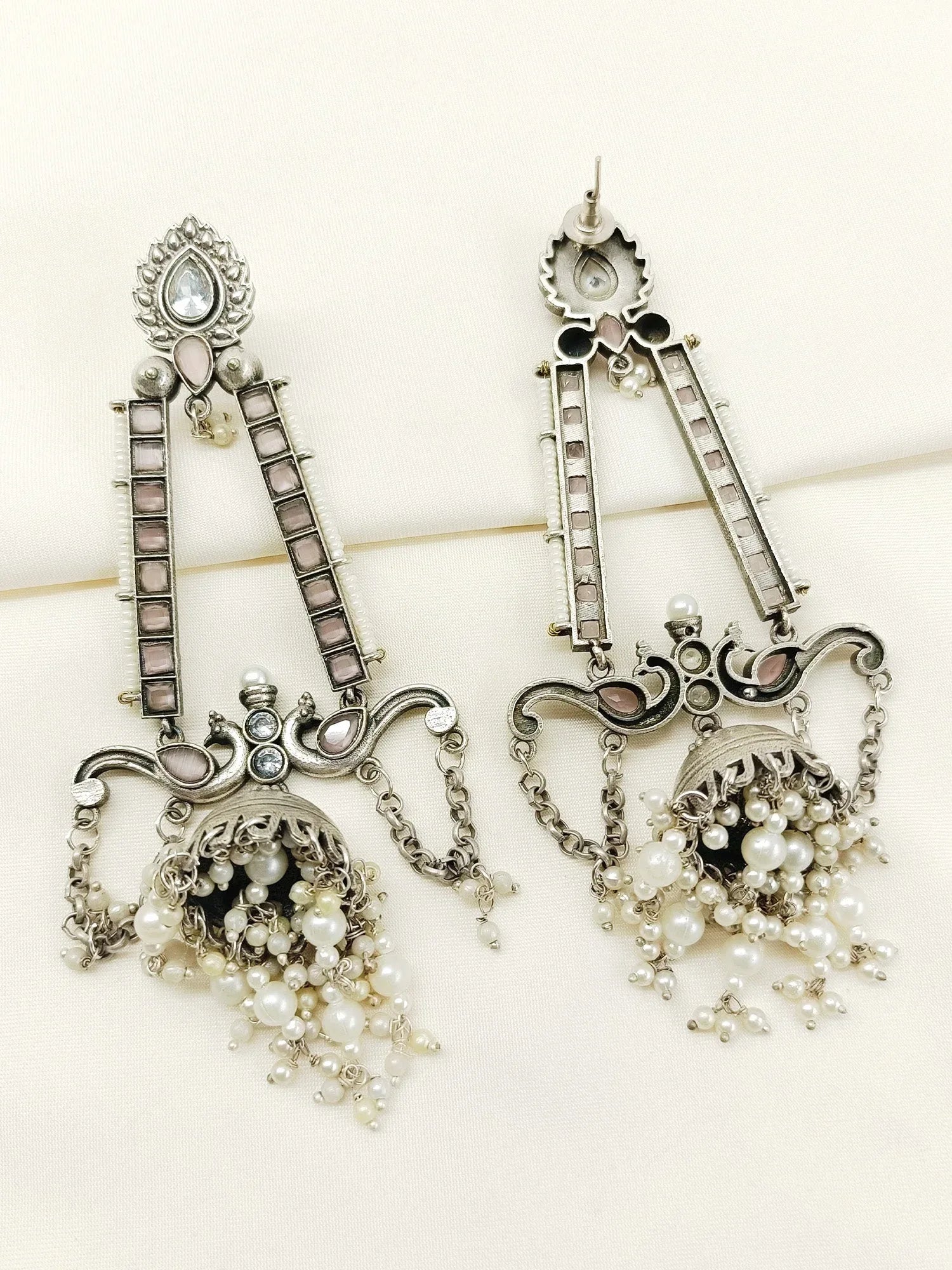 Ranjeeta Pink Oxidized Jhumki