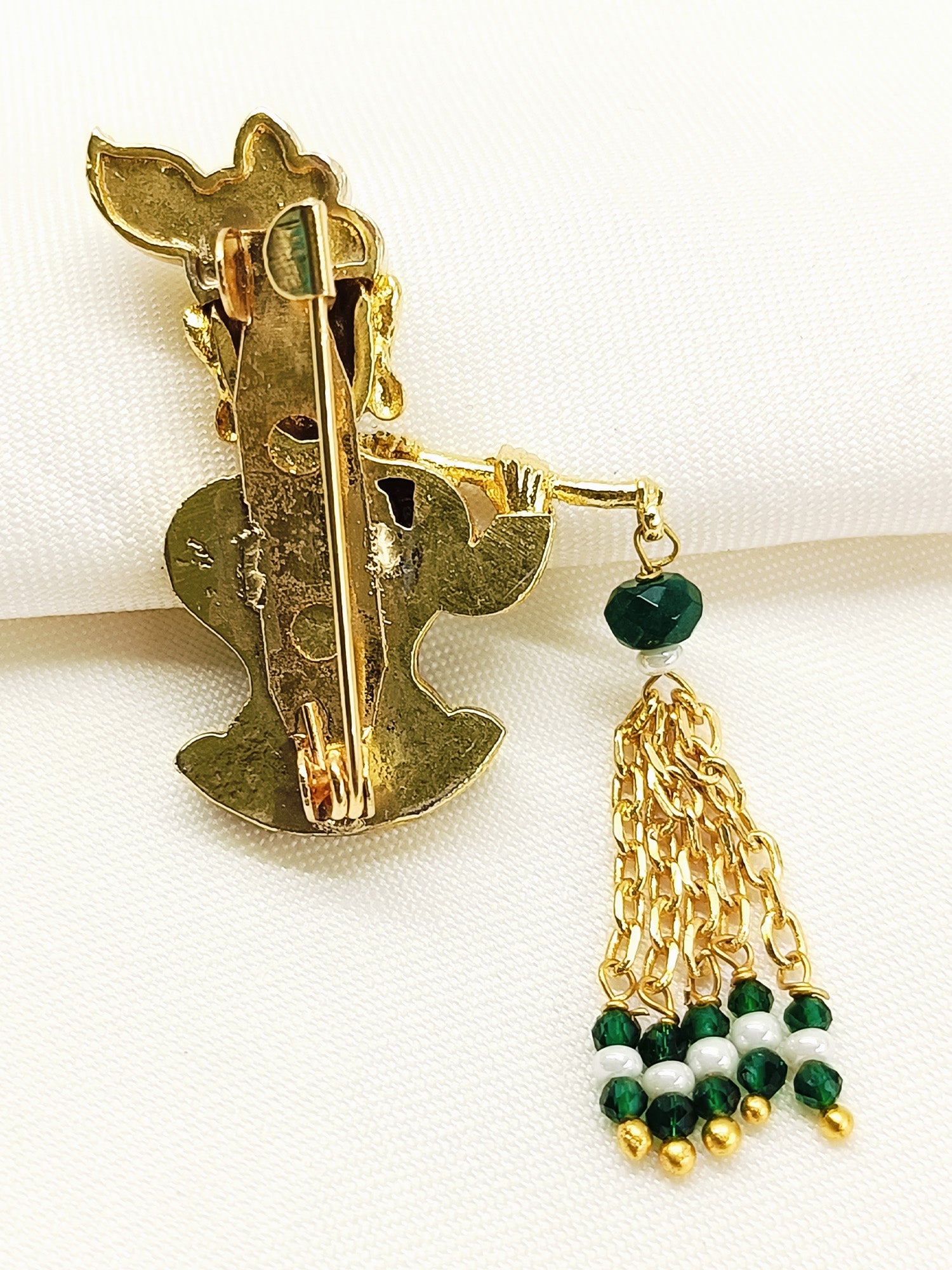 Maanav Green Krishna Ji Brooch
