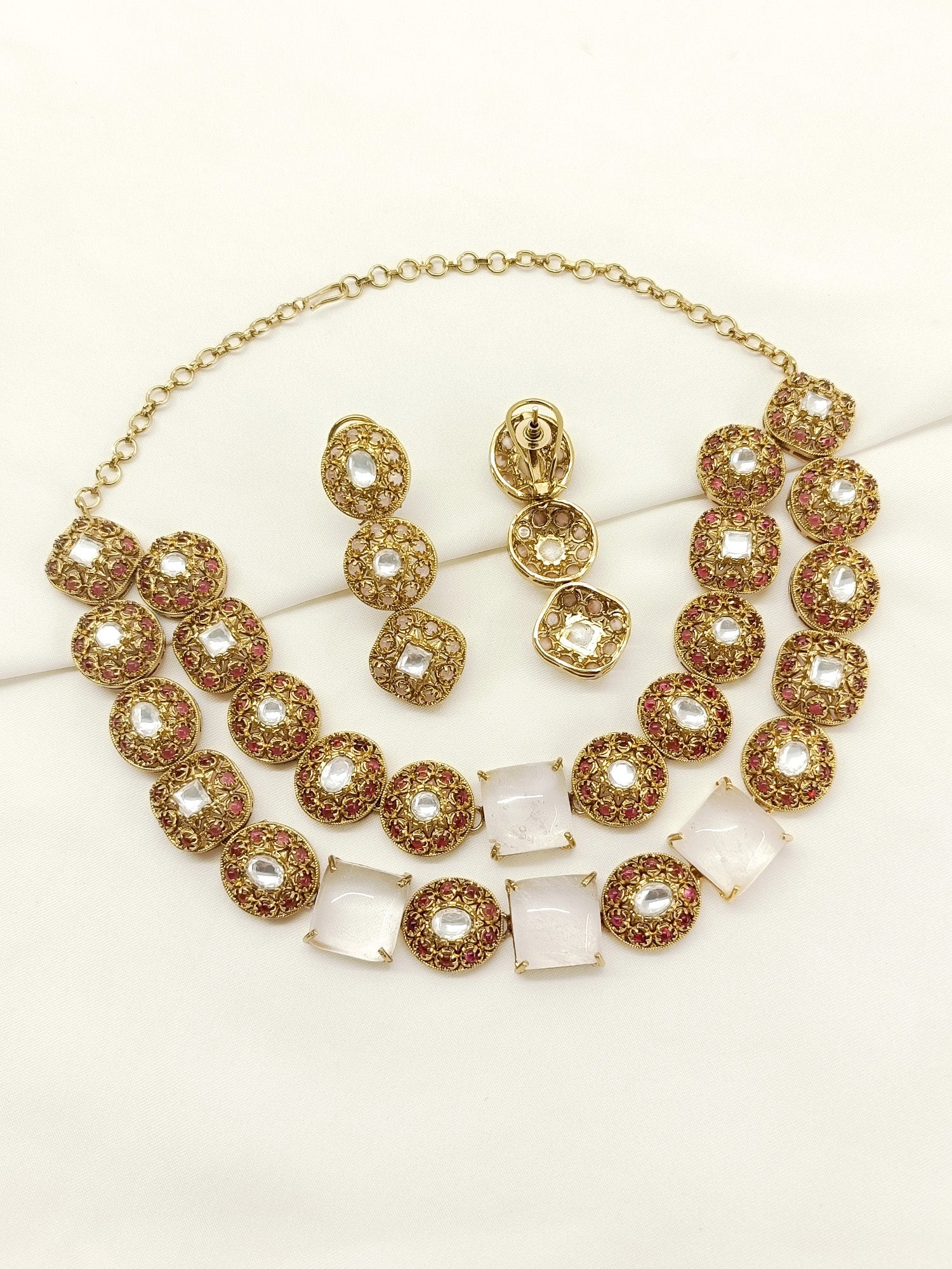 Chhaya Pink Antique Necklace Set