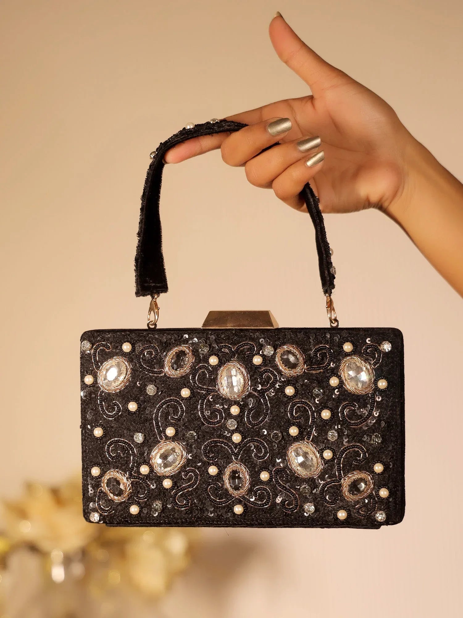Asmal Black Evening Clutch