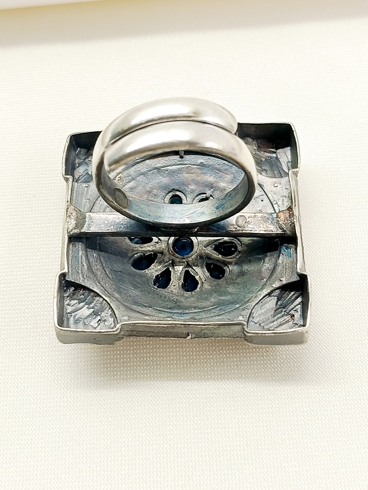 Nirali Blue Oxidized Finger Ring