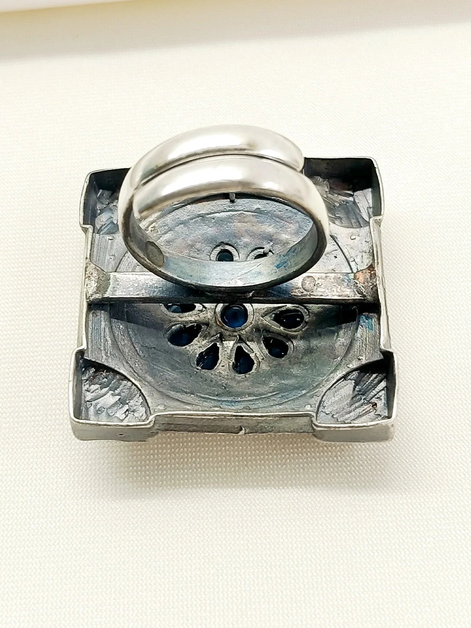 Nirali Blue Oxidized Finger Ring