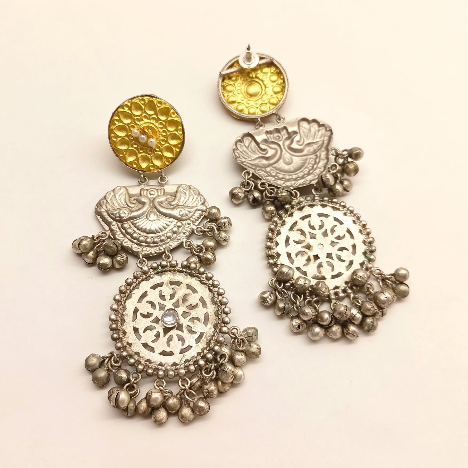 Parmila Silver Oxidized Coin Earrings - qivii