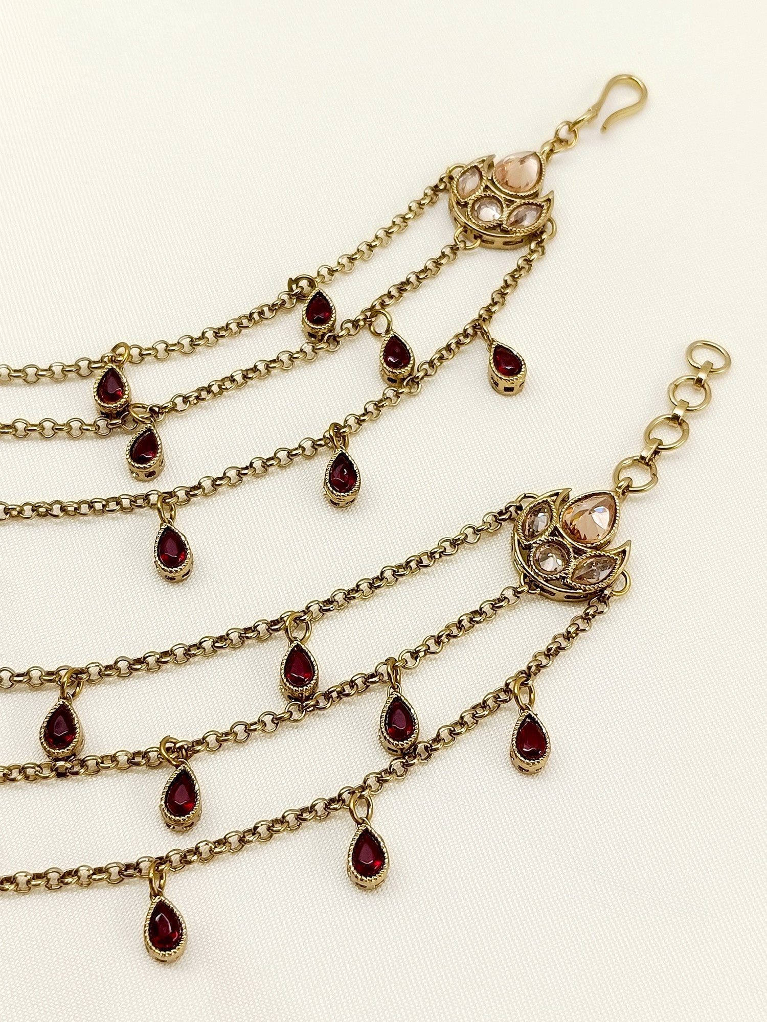 Teresa Maroon Traditional Ear Chain