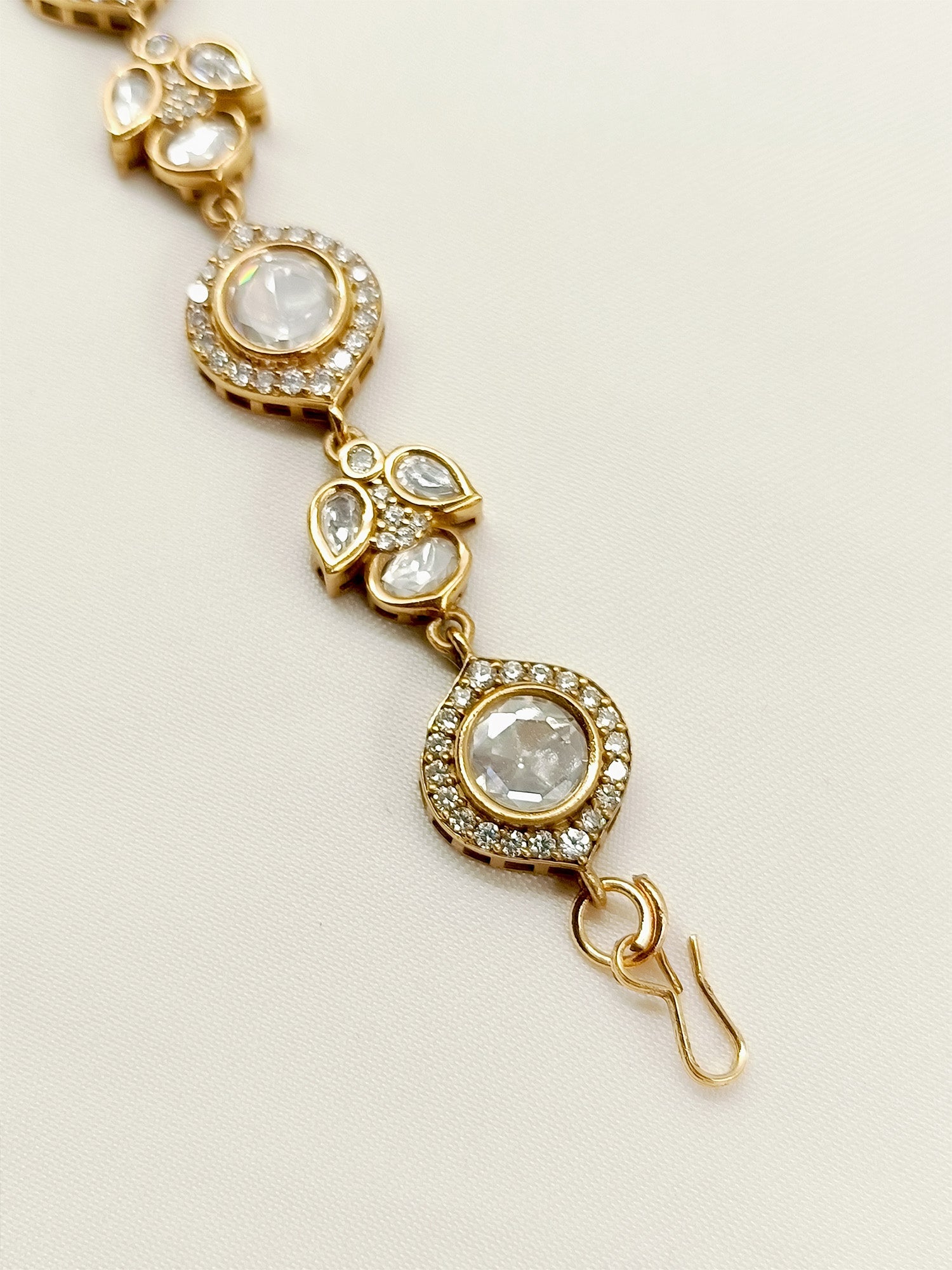 Ragani White Kundan Sheeshpatti