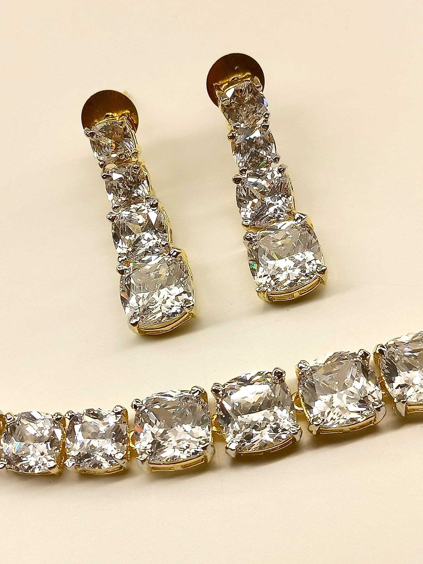Preeti White American Diamond Necklace Set