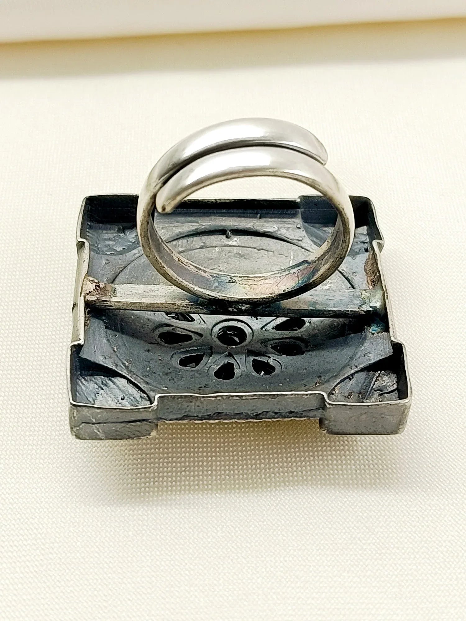 Aadhavi Black Oxidized Finger Ring