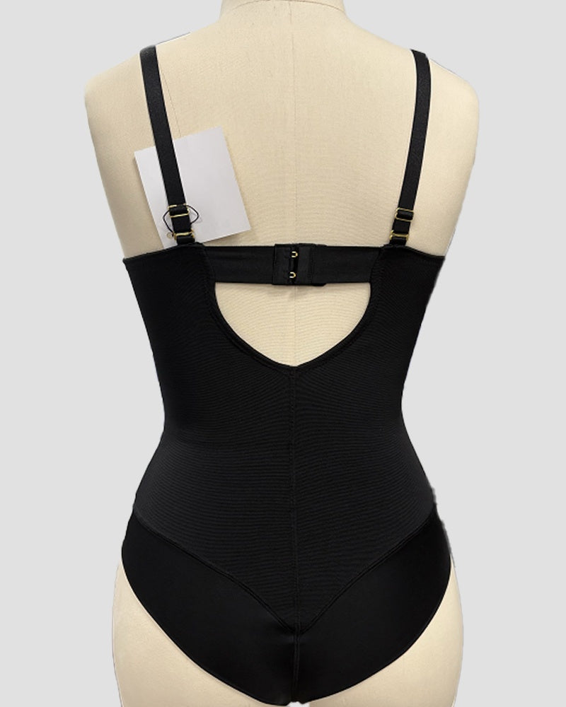 Shapshe® Shapewear Nippel Bra Tummy Control Briefs Bodysuit - By Qivii