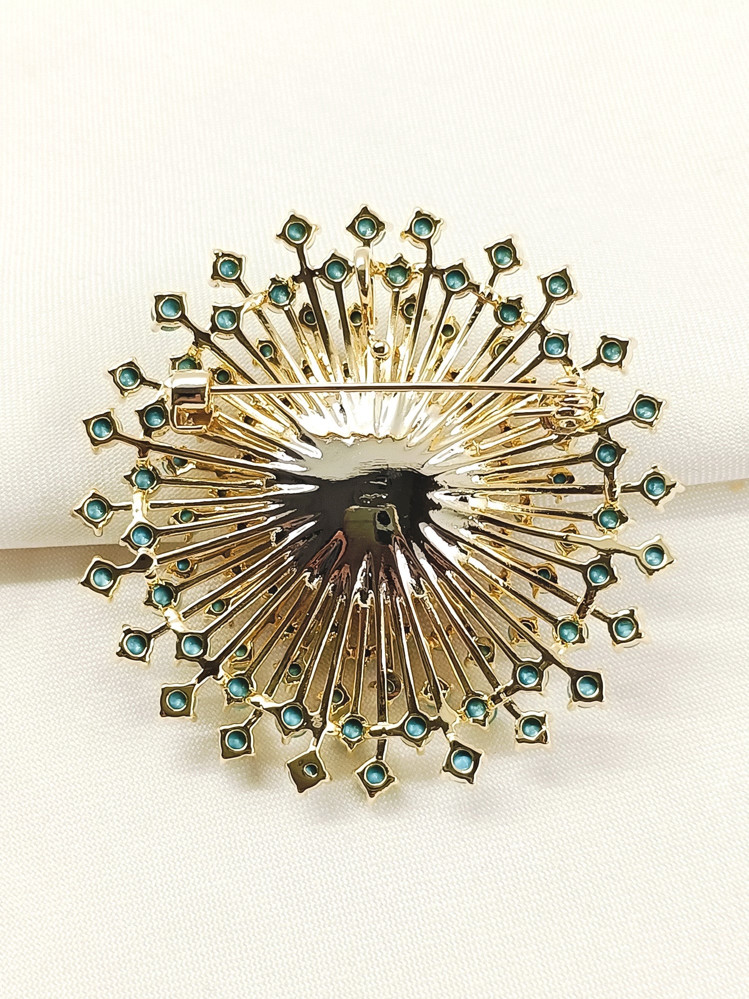 Adah Blue Sunburst Brooch