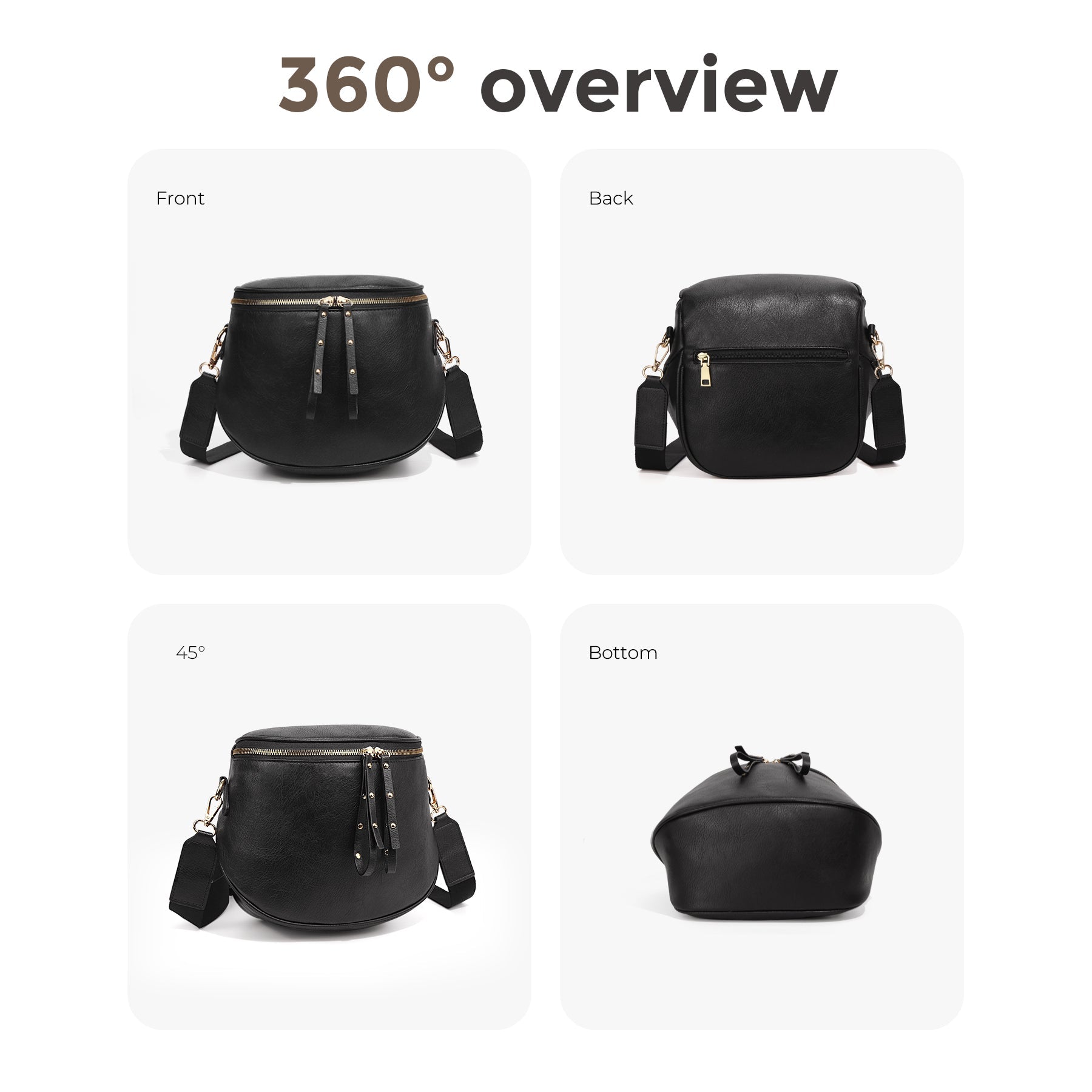 Ounamei Large Crossbody Bag for Women | Multi-Style Bag with Coin Pouch for Travel & Daily Use