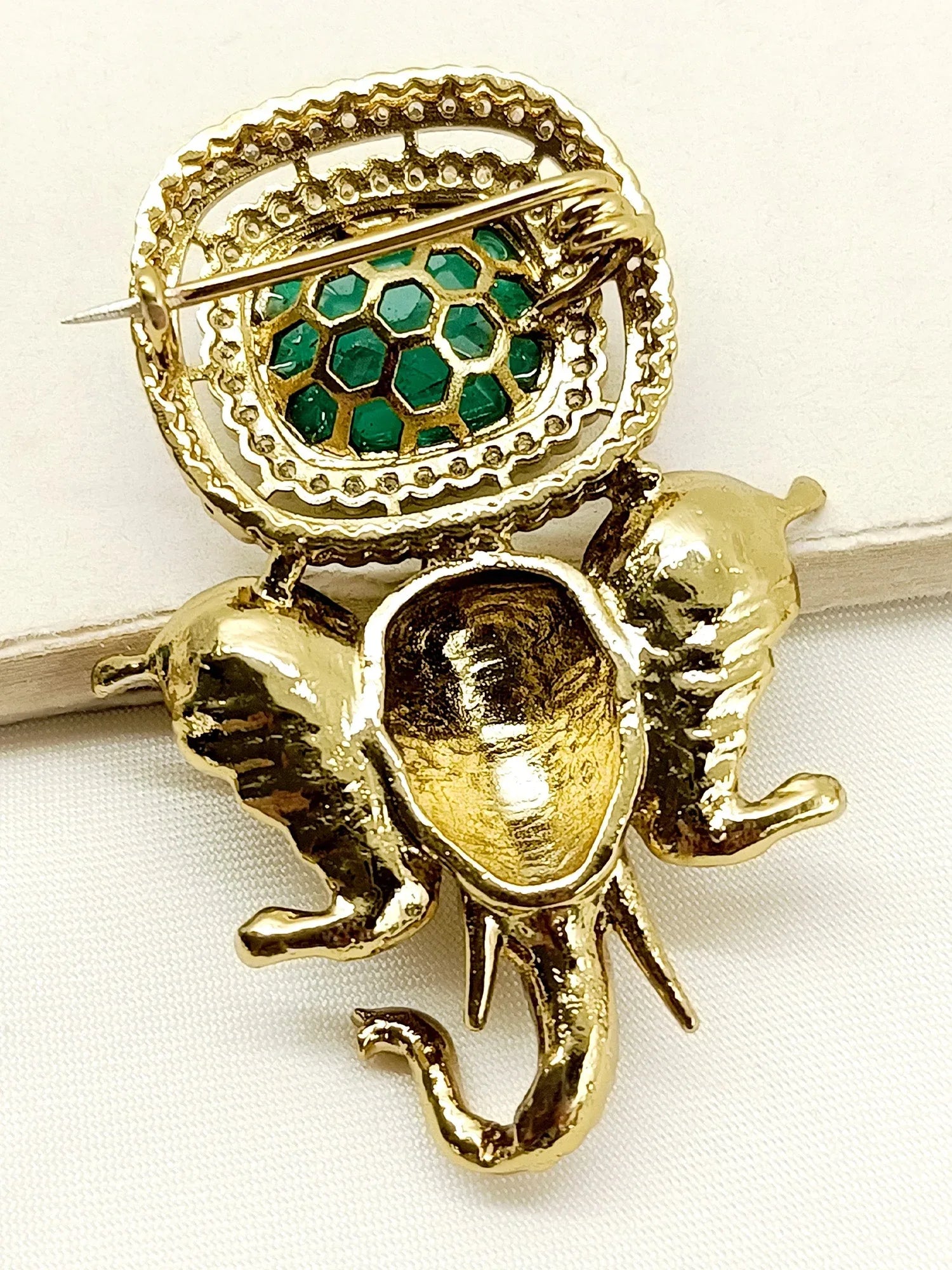 Gajraj Green Ganesh Ji Brooch