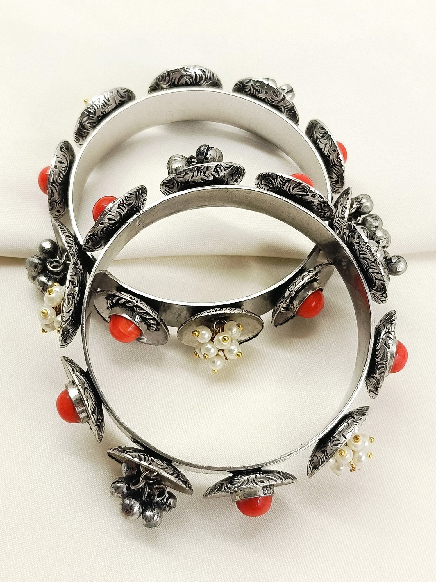 Farzana Coral Oxidized Bangles