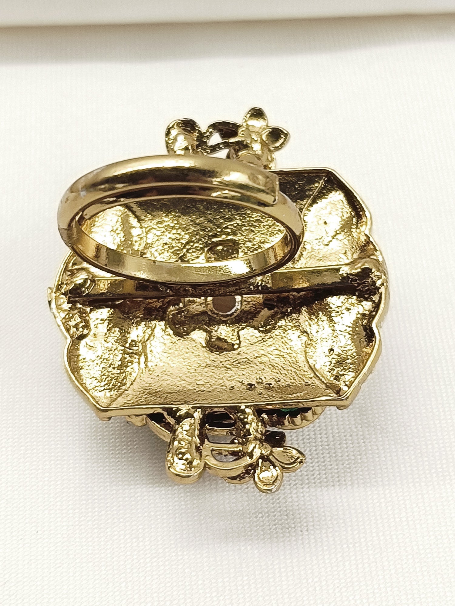 Oindrila Peach Oxidized Finger Ring