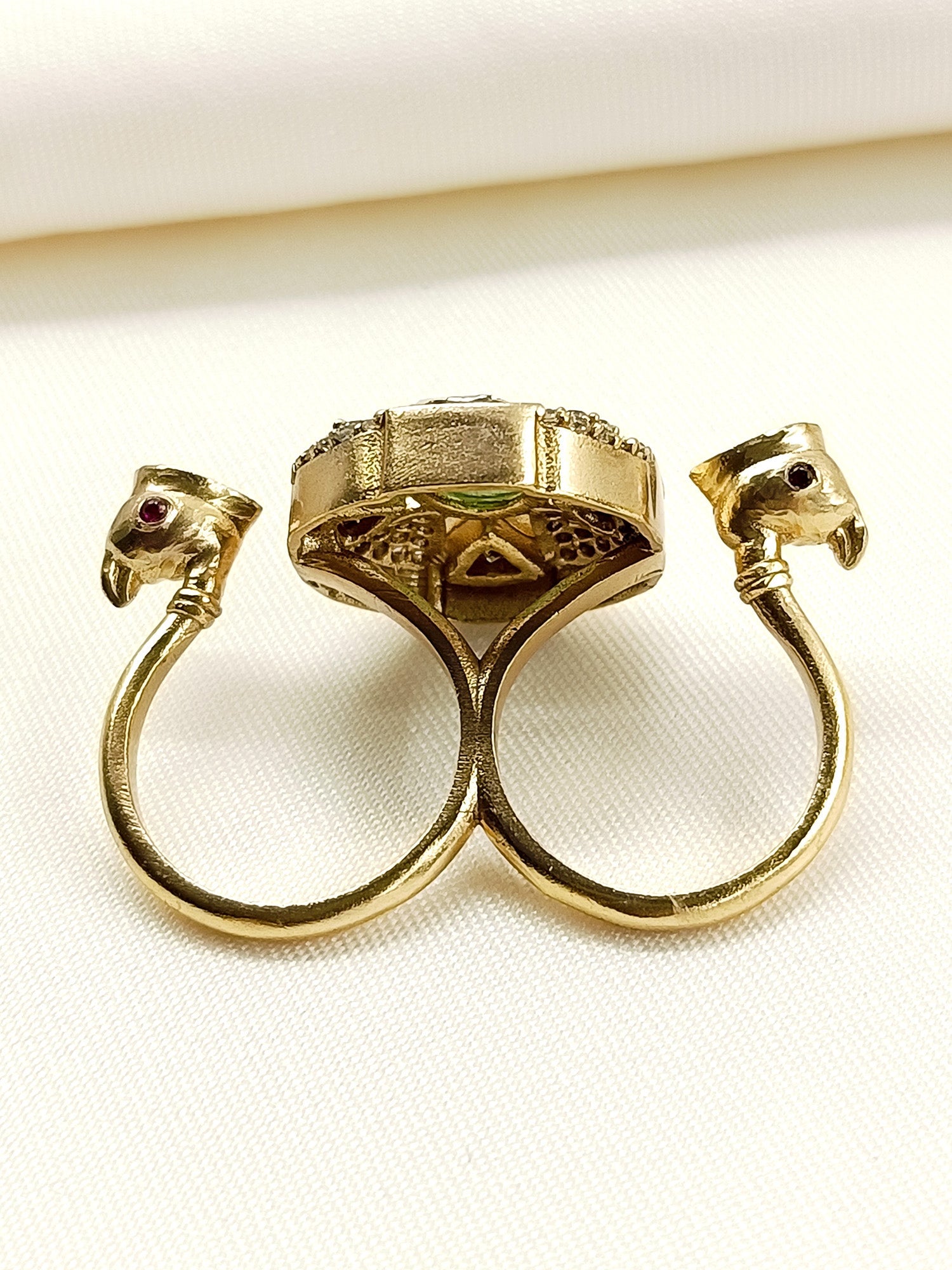 Floren Mint Green American Diamond Finger Ring