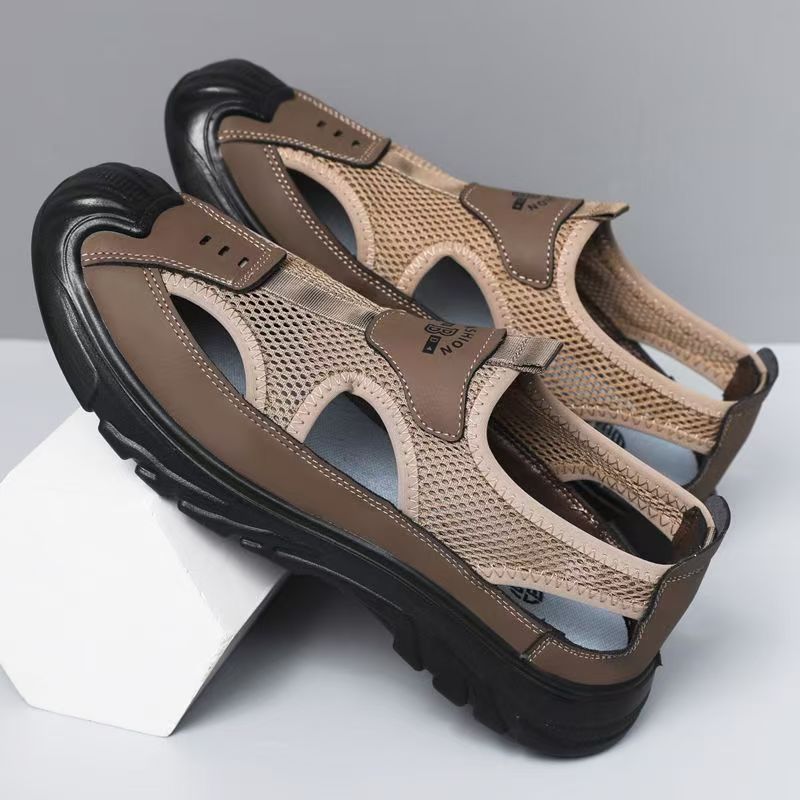 Aero Men’s Breathable Closed-Toe Sandals – Lightweight Mesh Outdoor Casual Beach Shoes (US8–11.5)