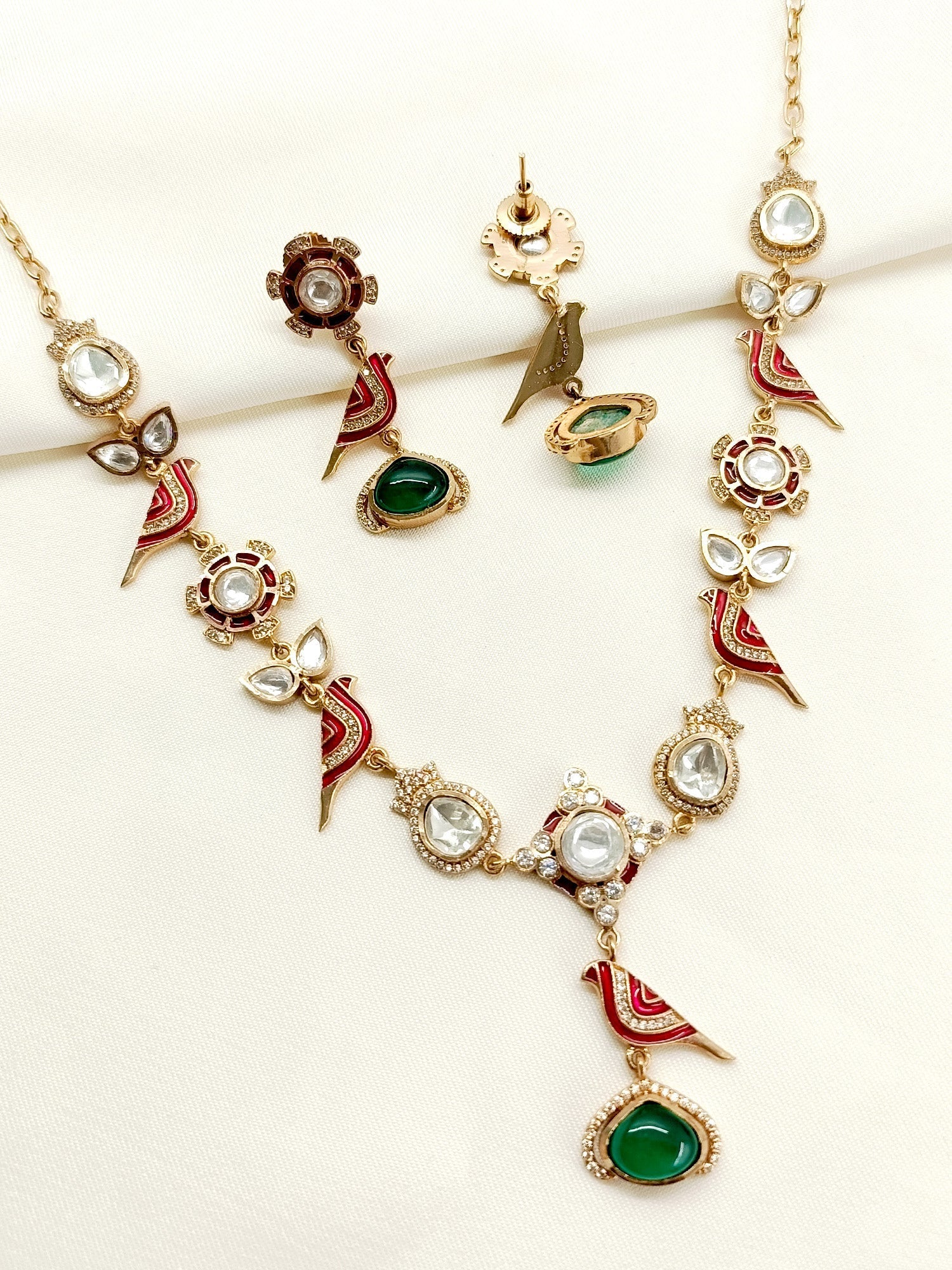 Sana R & G Kundan Set - qivii