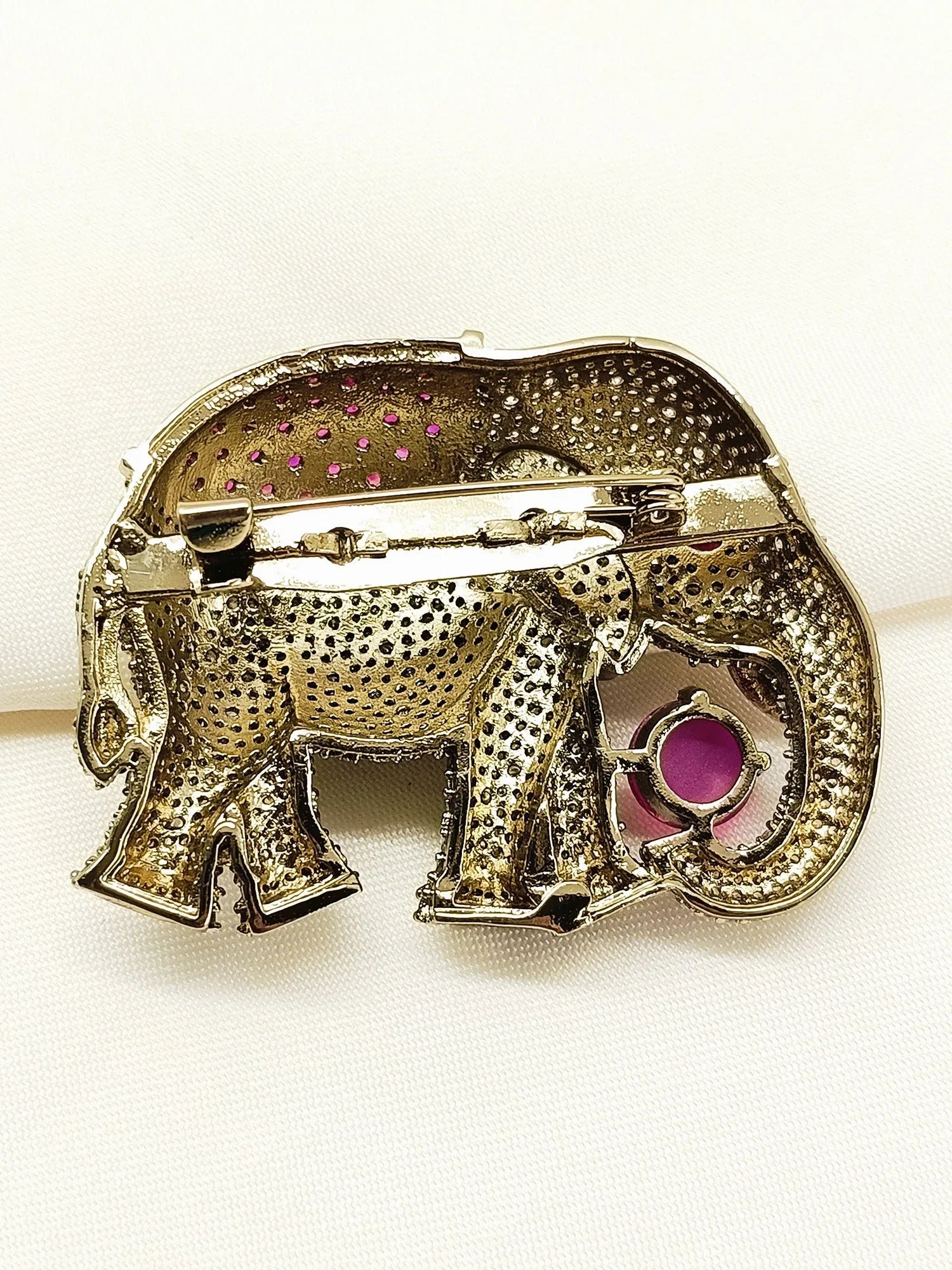 Harshil Ruby Elephant Brooch