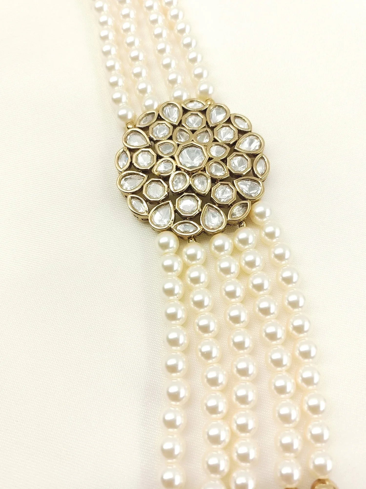 Ankit Groom Mala And Kalgi In White Pearl