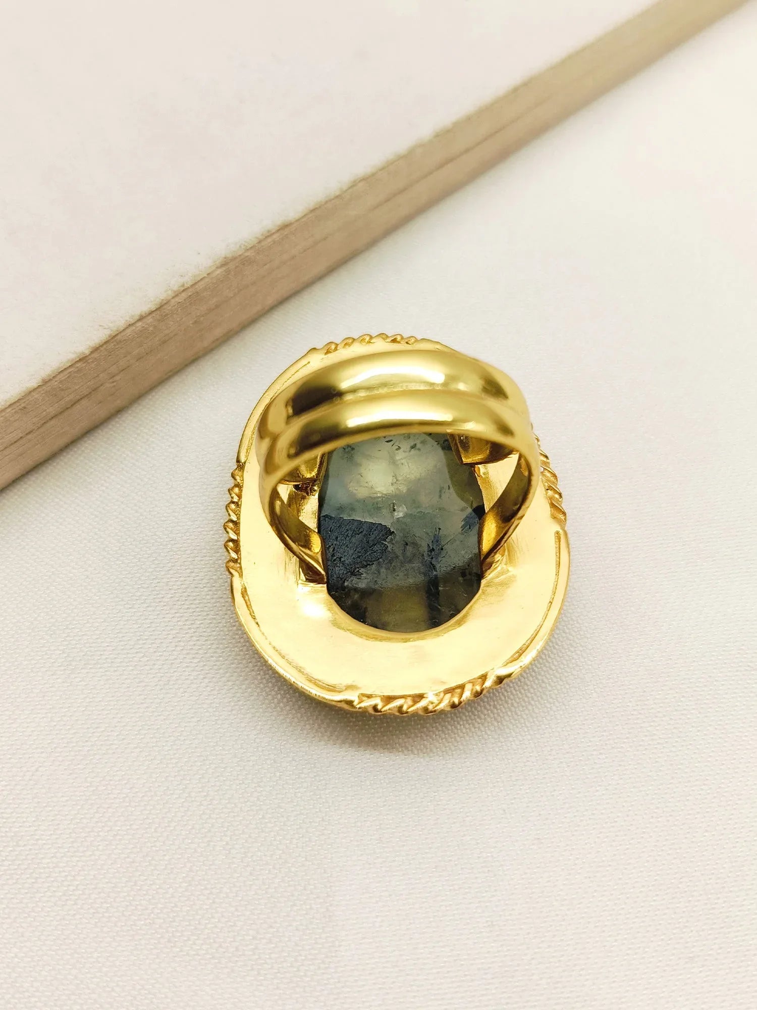 Huma Mint Green Natural Stone Finger Ring