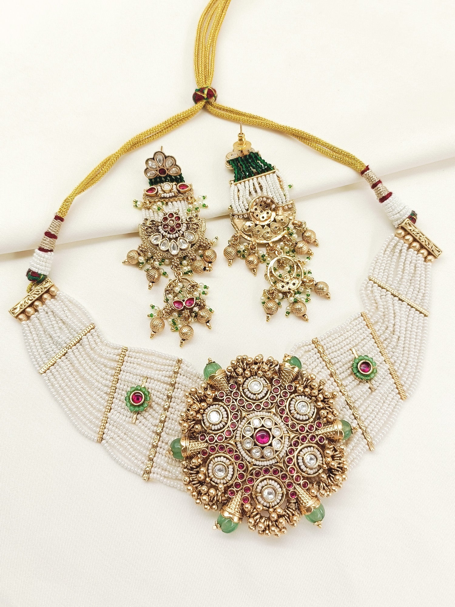 Masozi R&G Kundan Necklace Set
