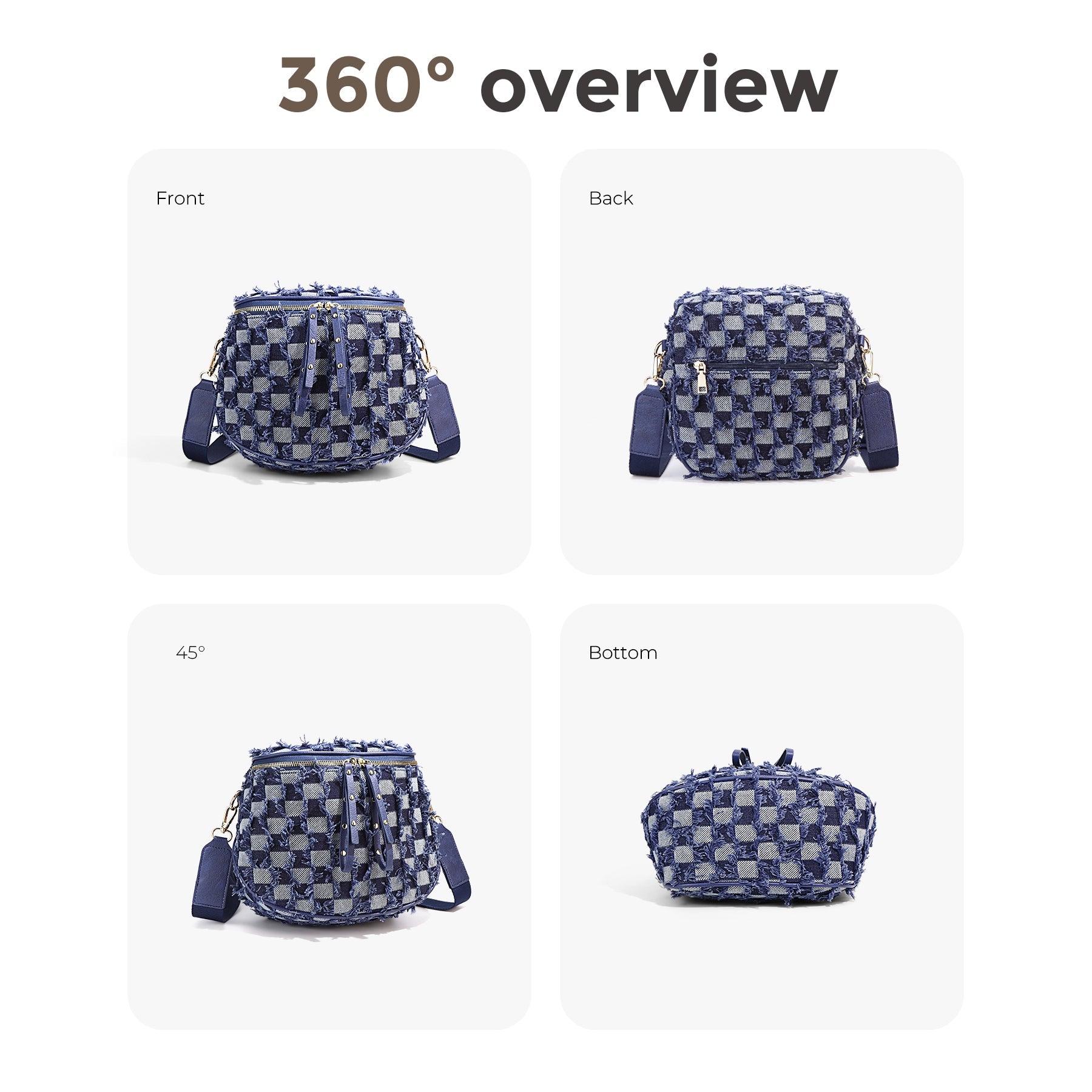 Ounamei Large Crossbody Bag for Women | Multi-Style Bag with Coin Pouch for Travel & Daily Use