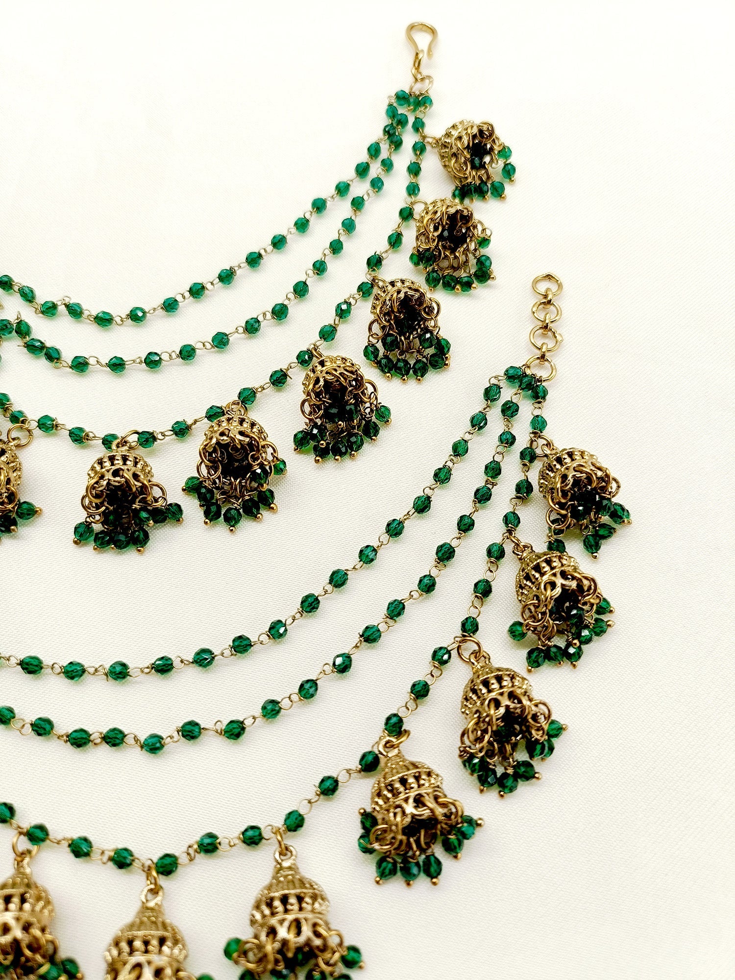 Aaheli Green Traditional Ear Chain - qivii