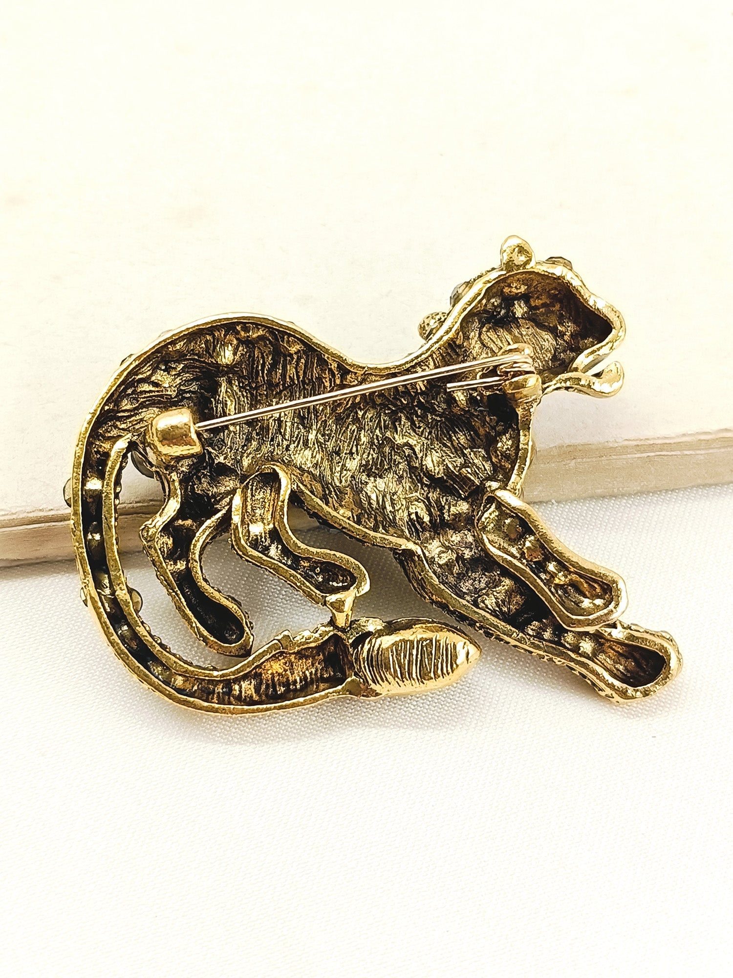 Vibhav Golden Tiger Men's Brooch