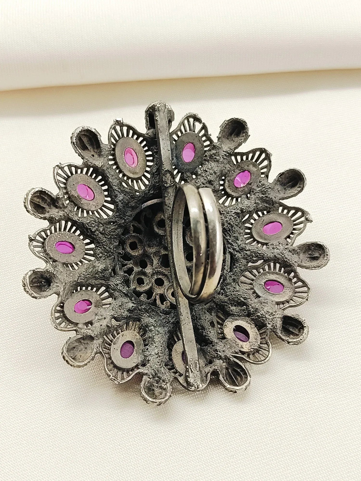 Leo Ruby Oxidized Finger Ring
