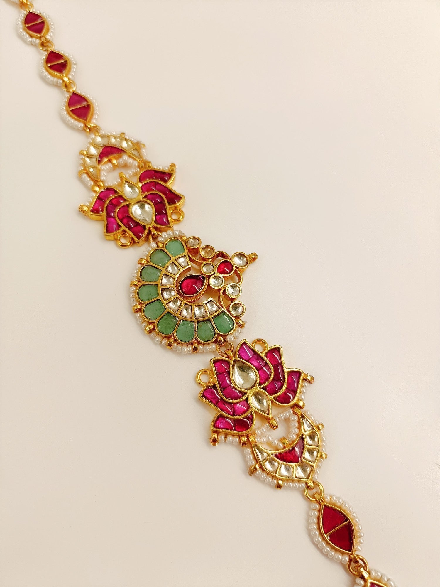 Keily M & G Lotus Kundan Sheeshpatti - qivii