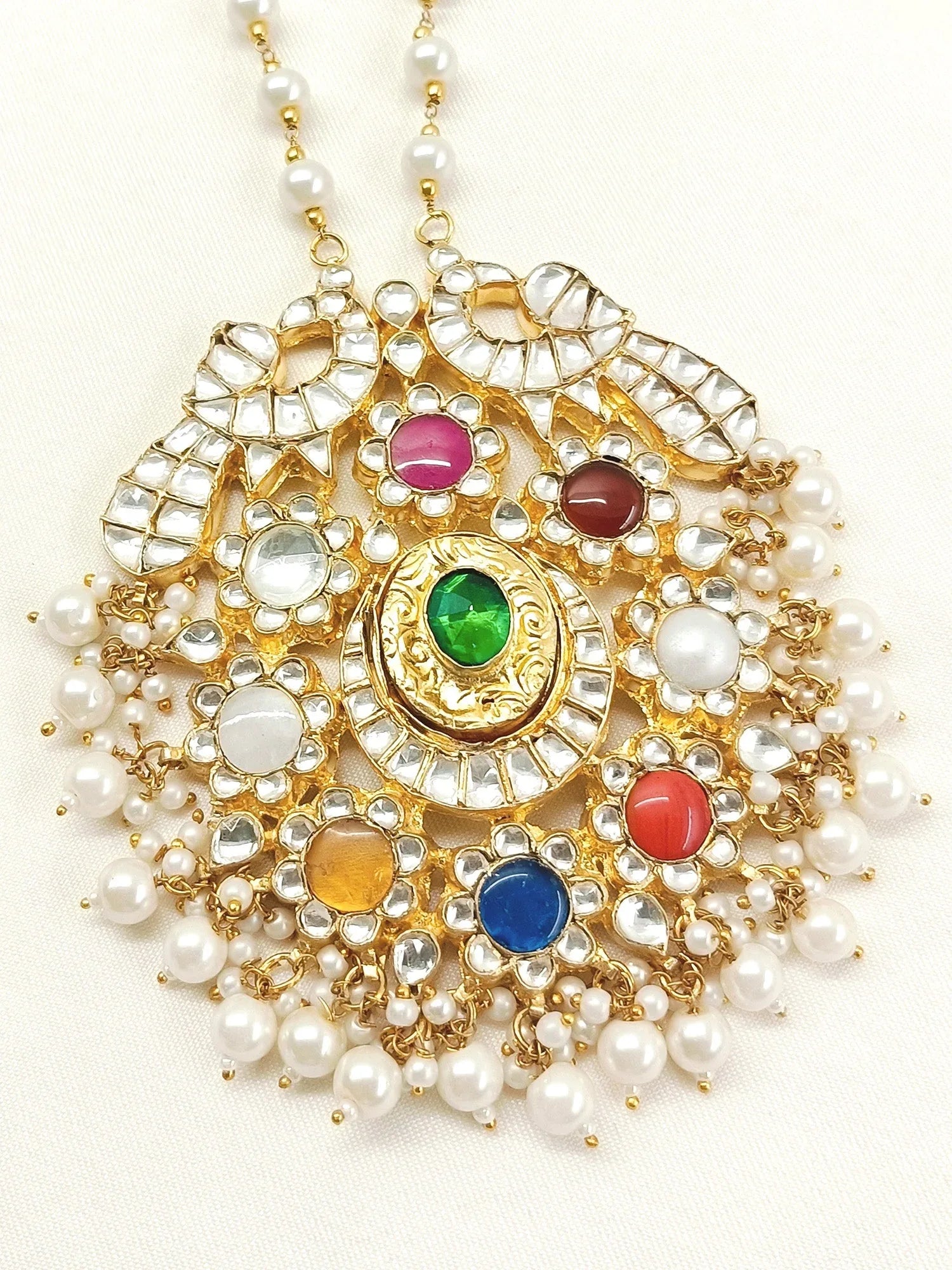Uddipt Multi Colour Kundan Neckpiece