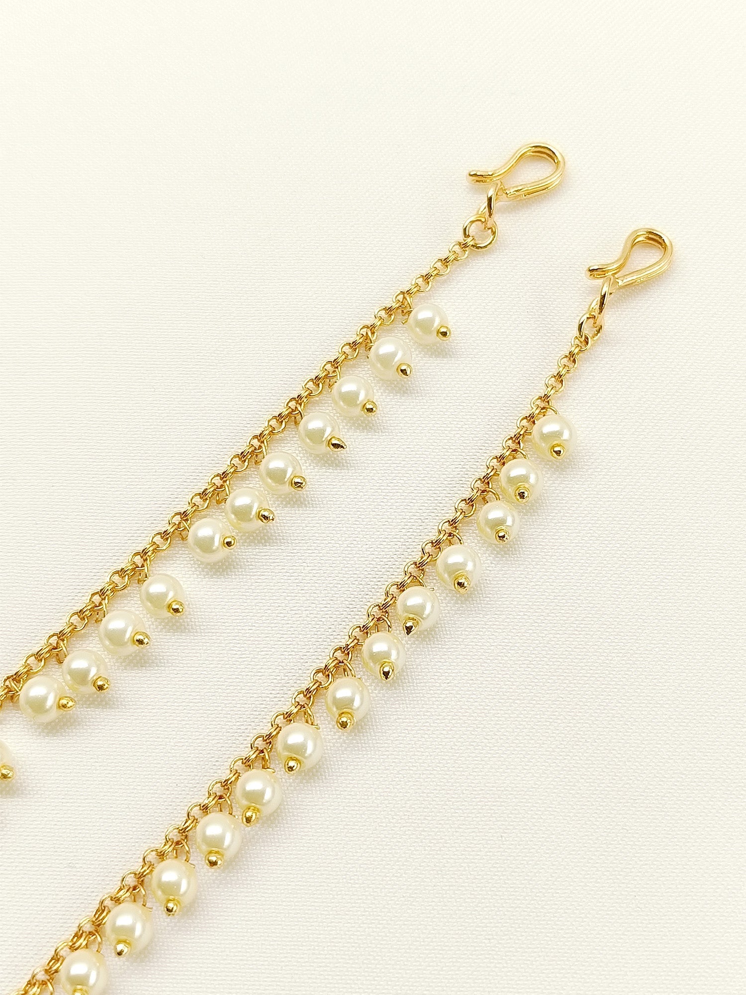 Dhwani Cream Gold Plated Ear Chain