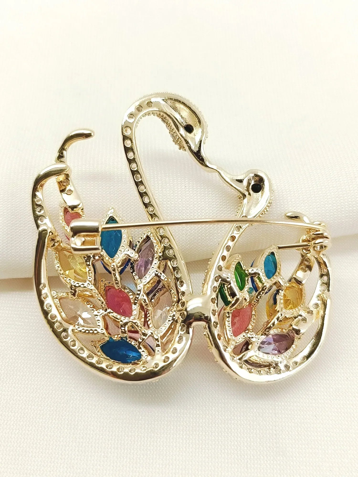 Melisa Multi Colour Swan Brooch