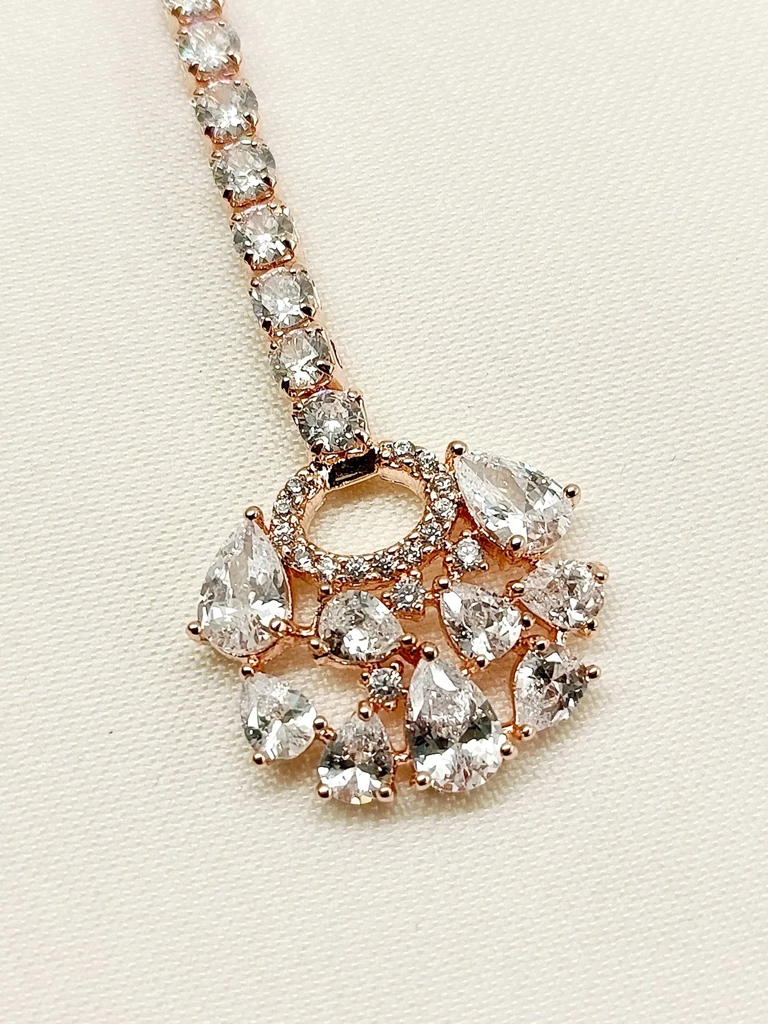 Andrea White American Diamond Maangtikka