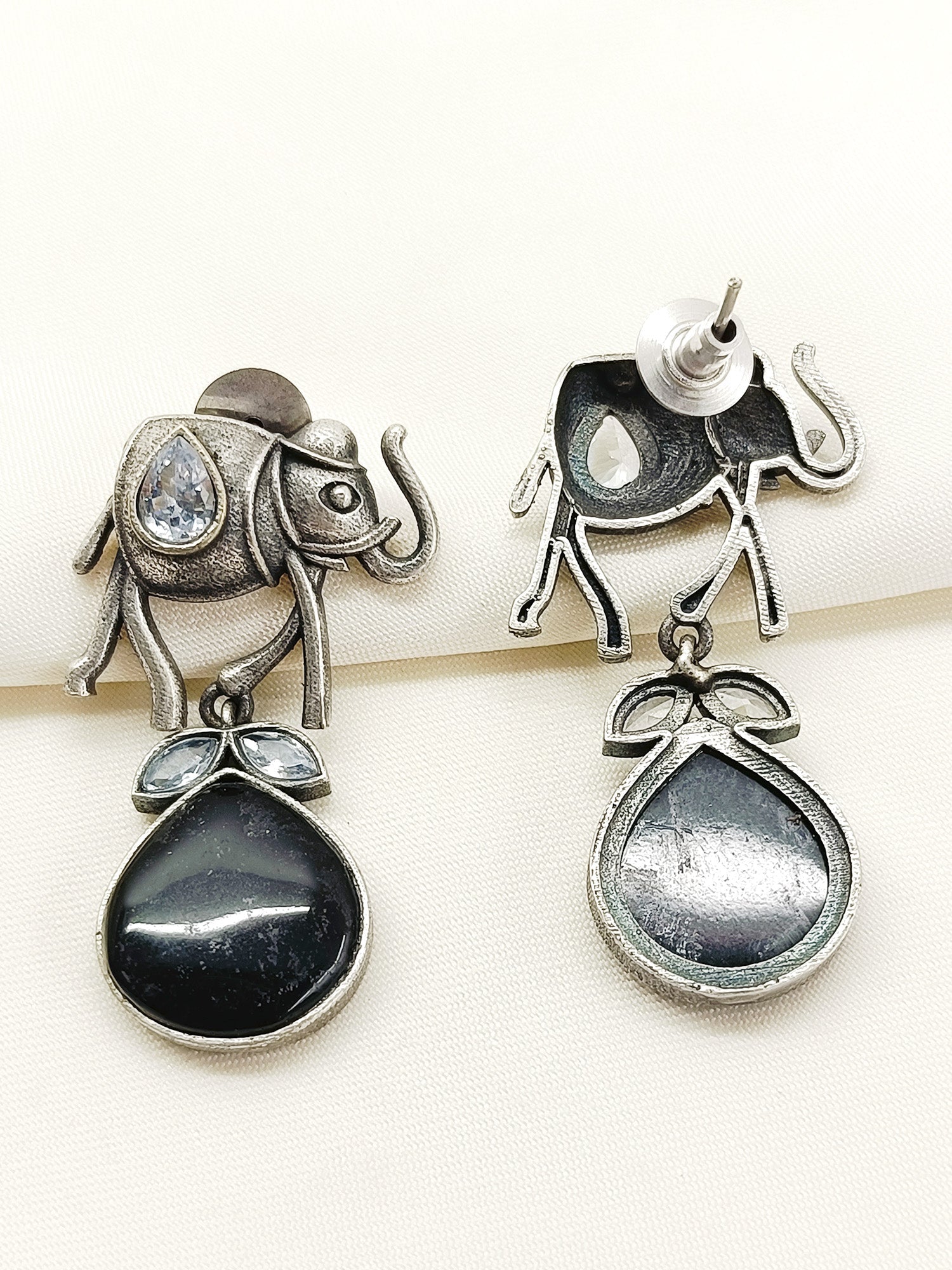 Hemika Black Oxidized Earring