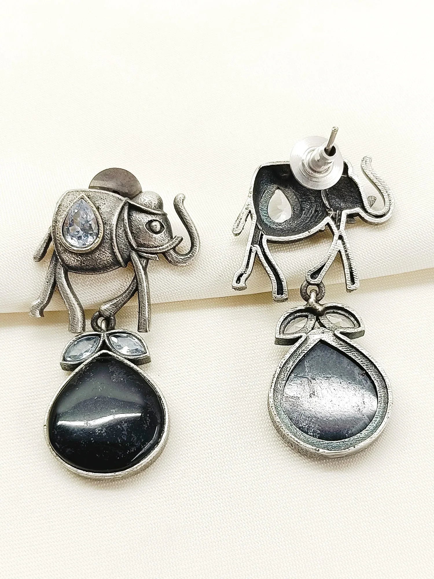 Hemika Black Oxidized Earring