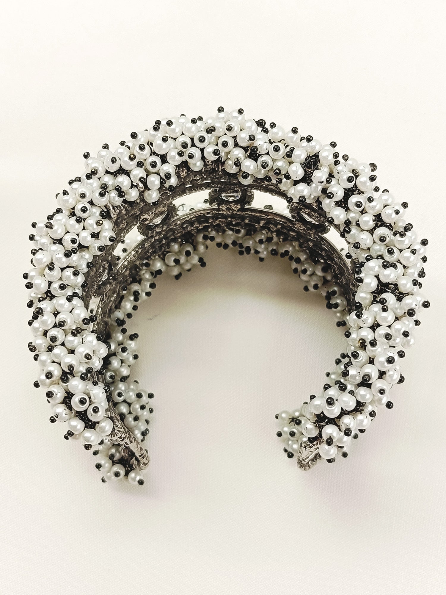 Latika White Oxidized Bracelet