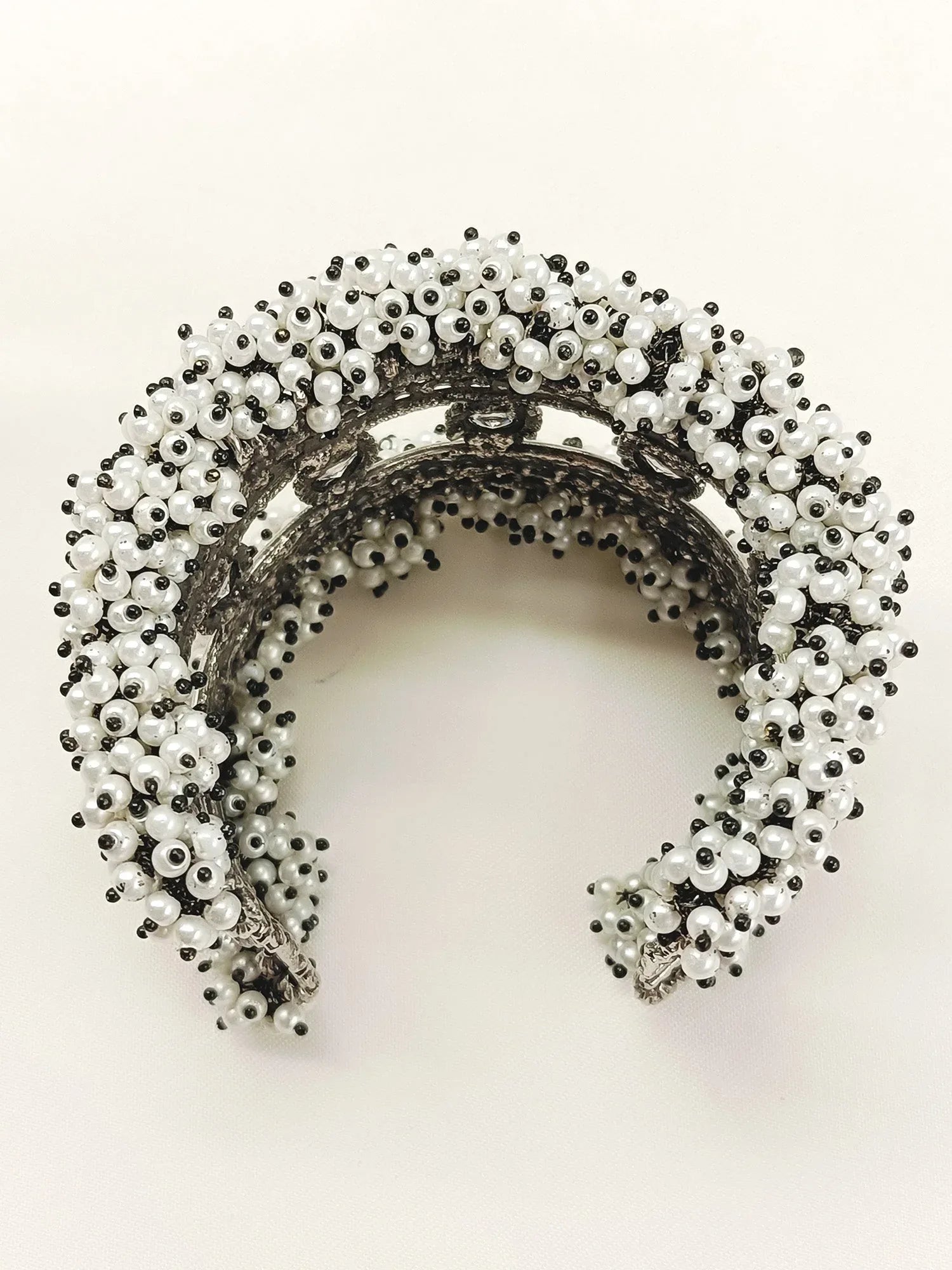 Latika White Oxidized Bracelet