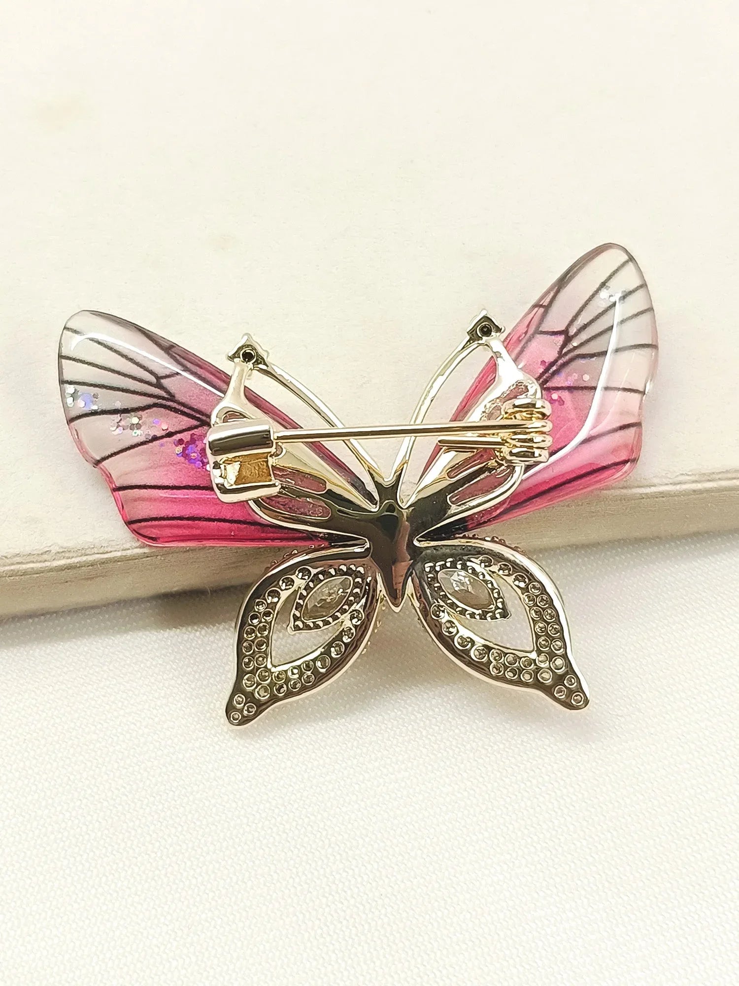 Janiyah Majenta Butterfly Brooch