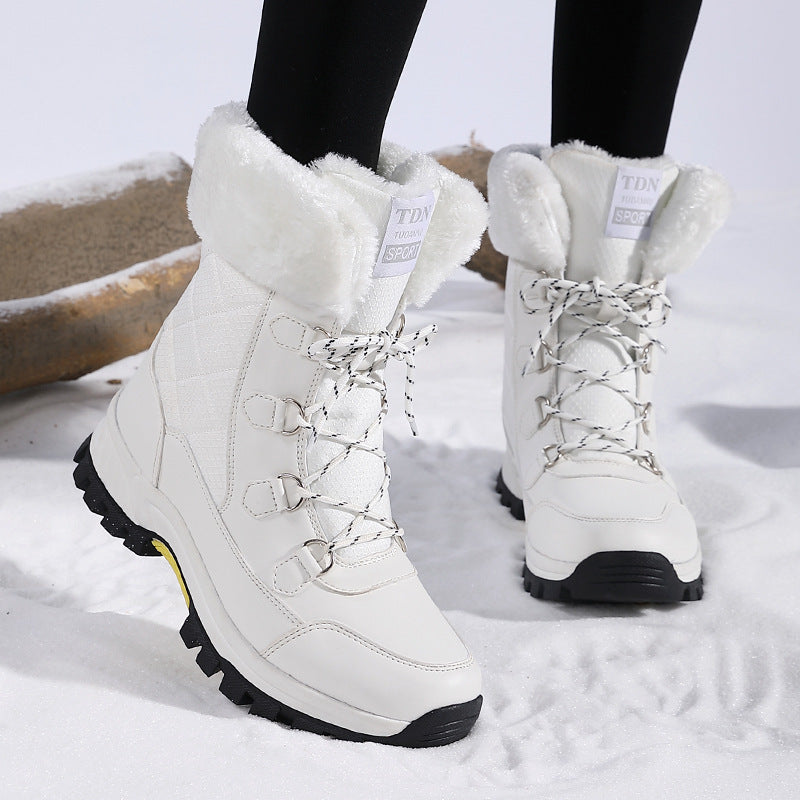 Women's Glacier Insulated Winter Boots - Thick Cotton-Lined High-Top Snow Boots with Non-Slip Lug Sole (US 5-11)