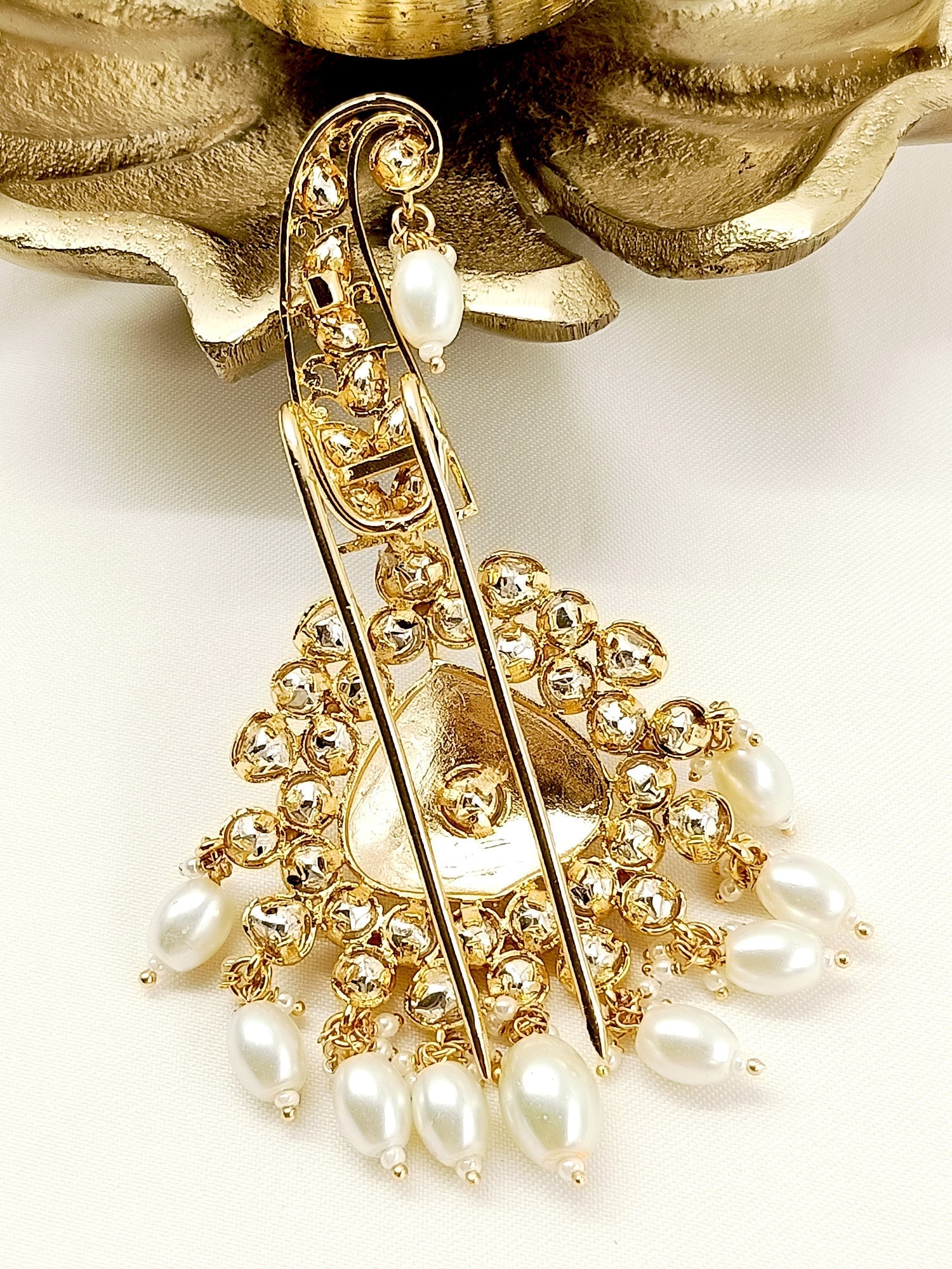 Hardik White Kundan Dulha Kalgi - qivii