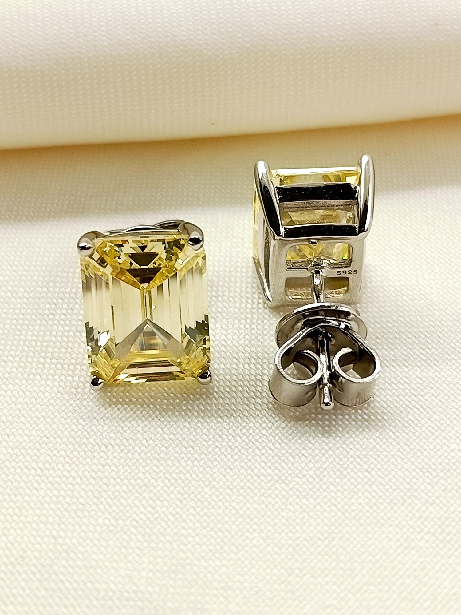 Amaira Yellow 92.5 Silver Swarovski Stone Tops - qivii