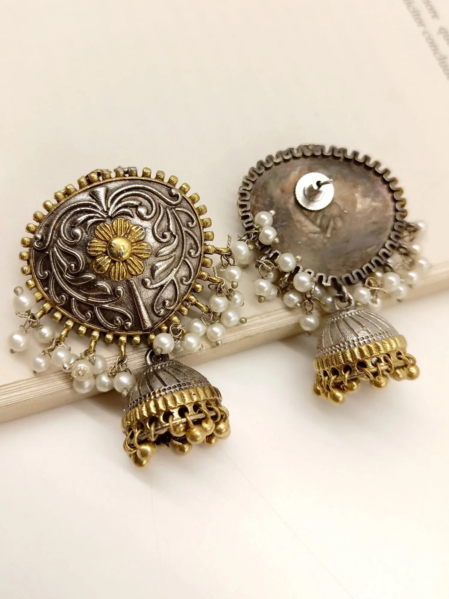 Rogan White Oxidized Jhumki