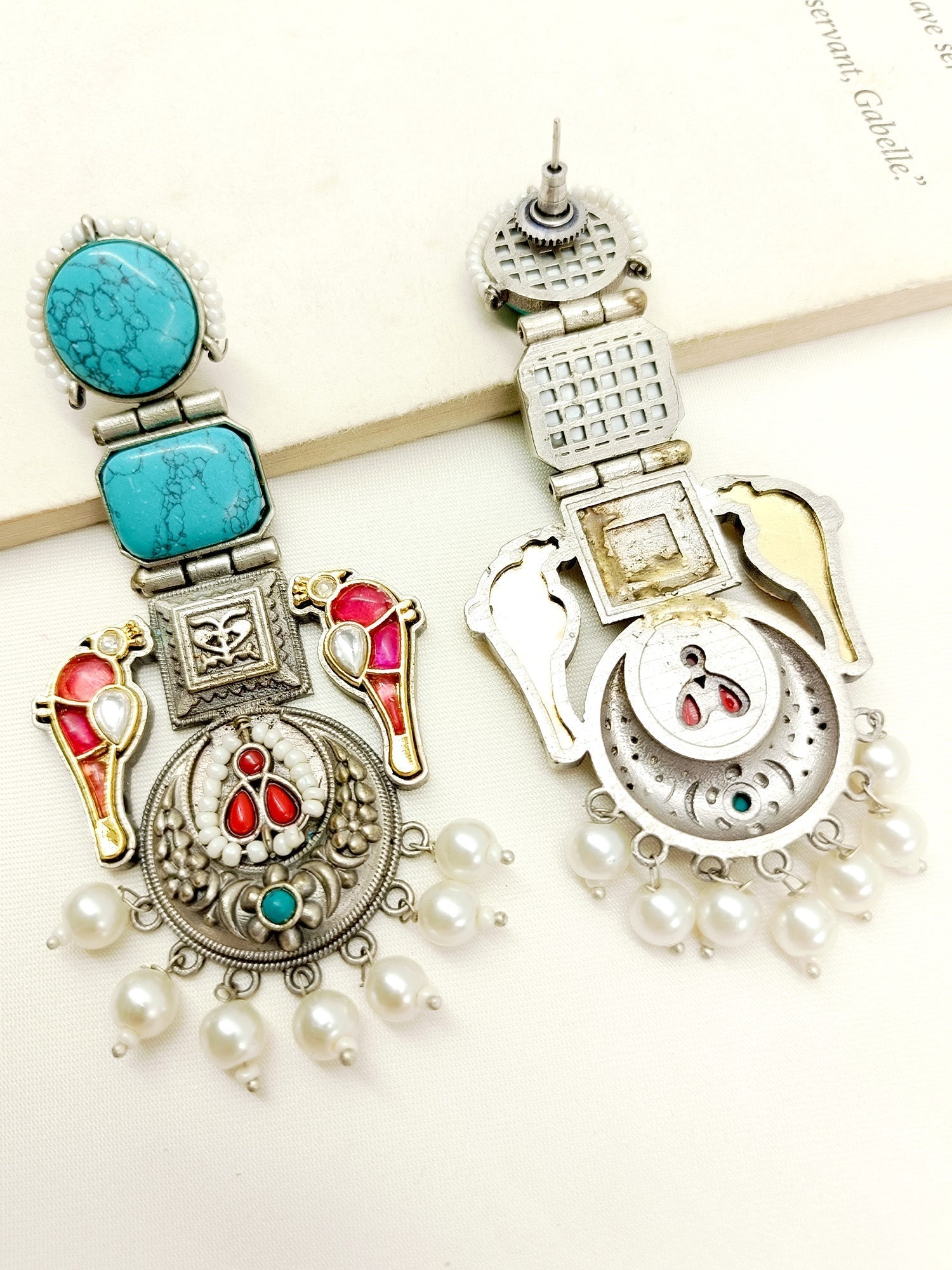 Aasia Multi Colour Oxidized Earrings - qivii