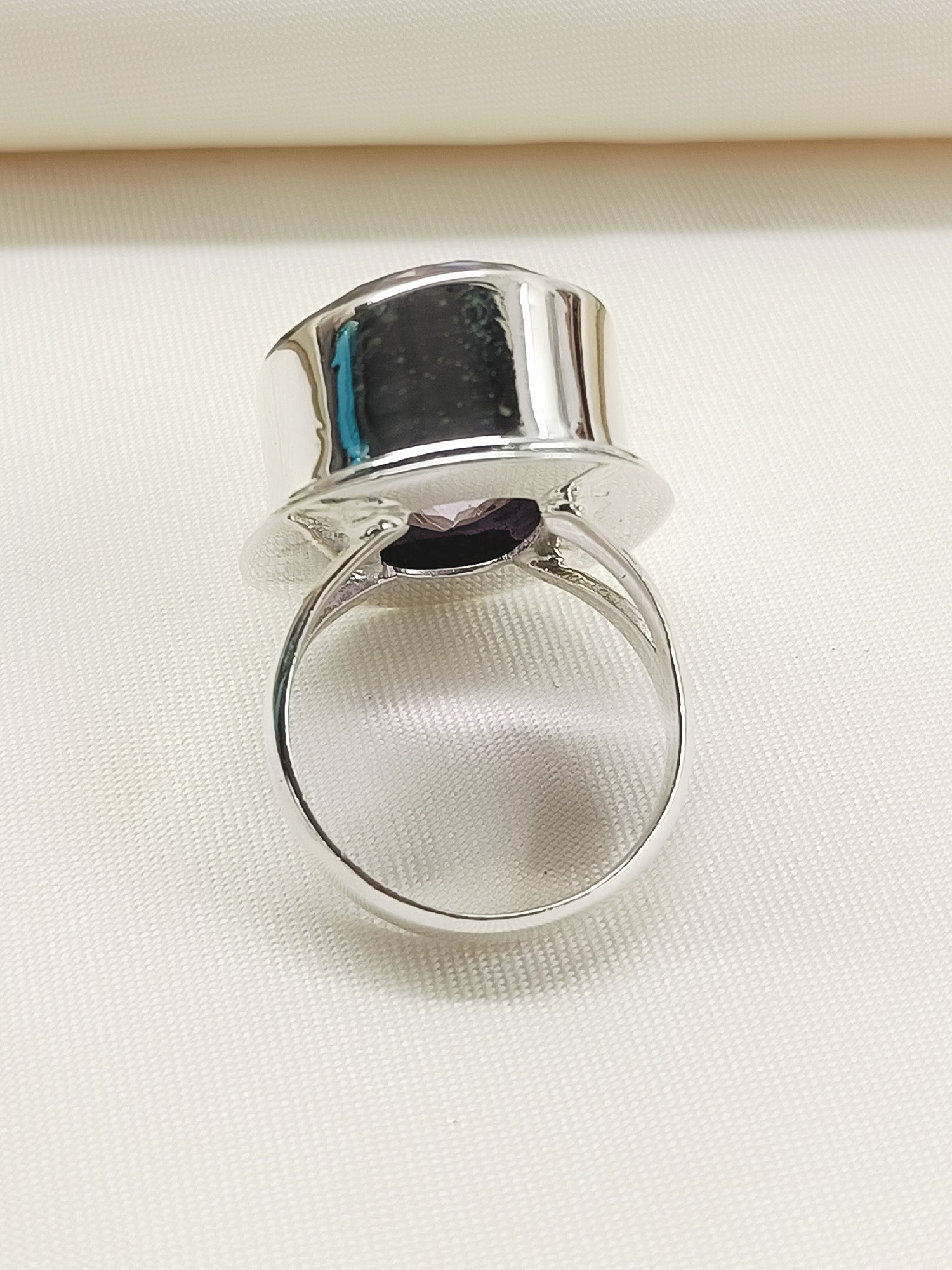 Mayuri Purple 92.5 Silver Amethyst Stone Finger Ring