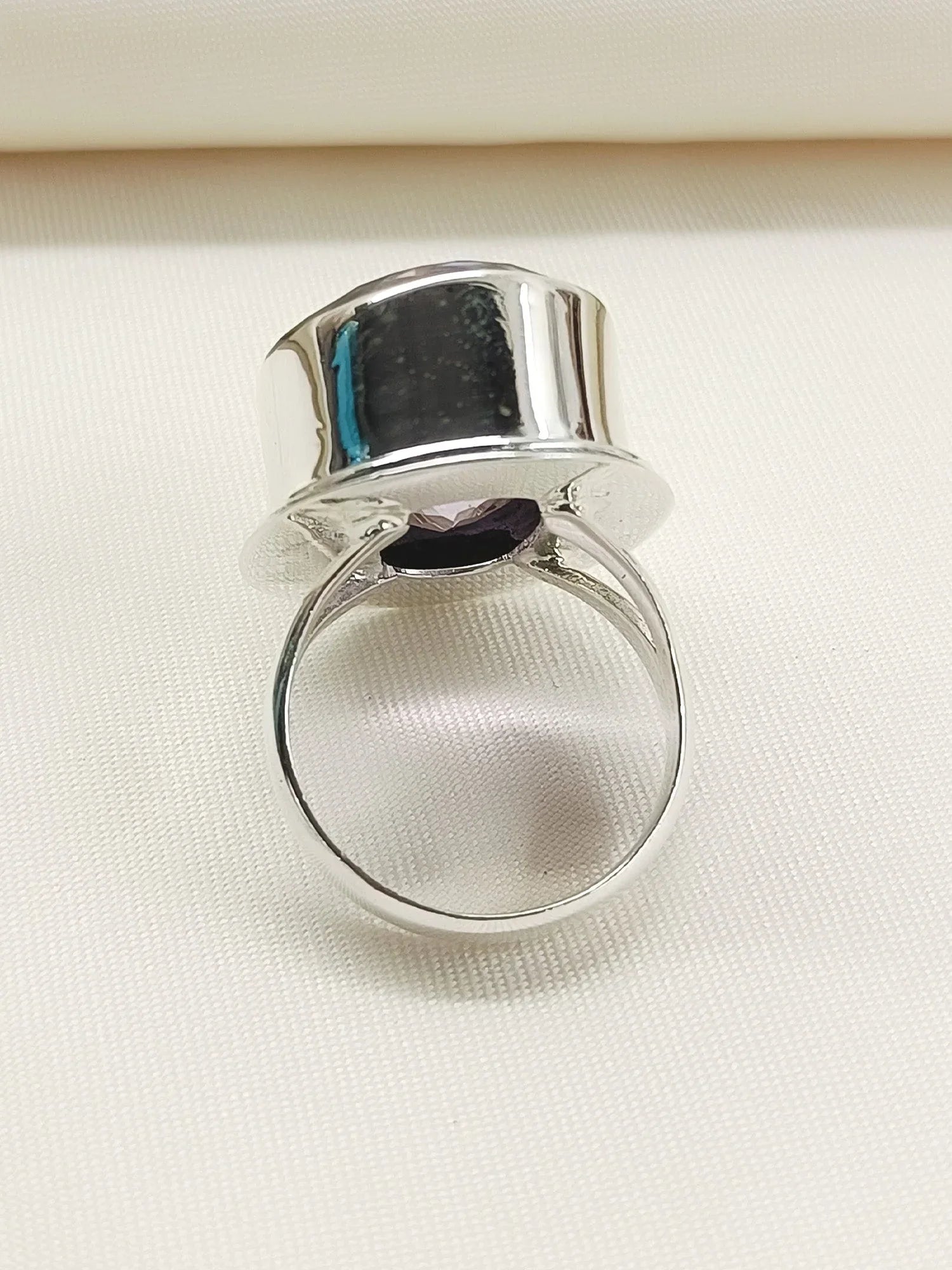 Mayuri Purple 92.5 Silver Amethyst Stone Finger Ring
