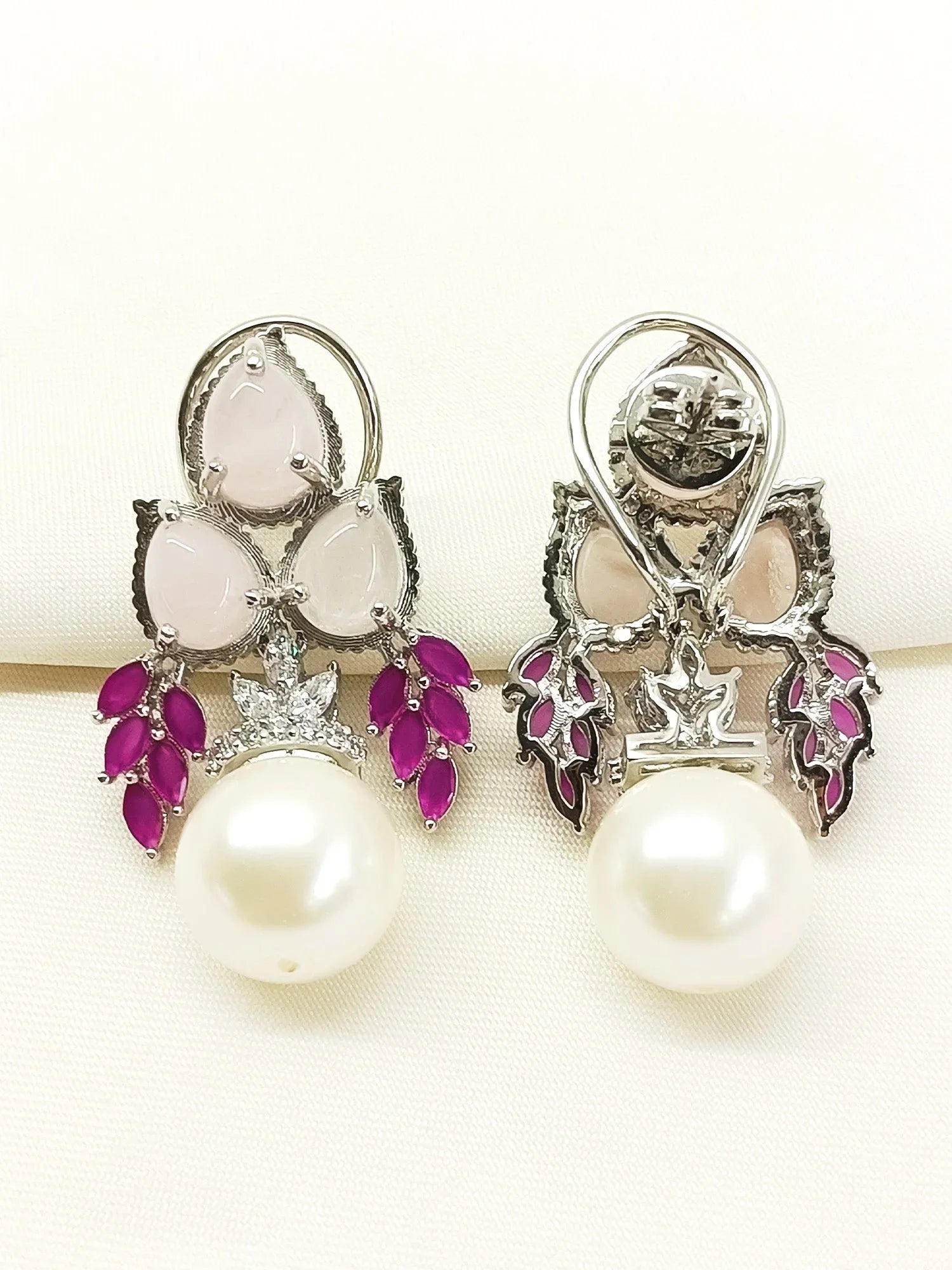 Gatrika Baby Pink 92.5 Silver Natural Stone Tops