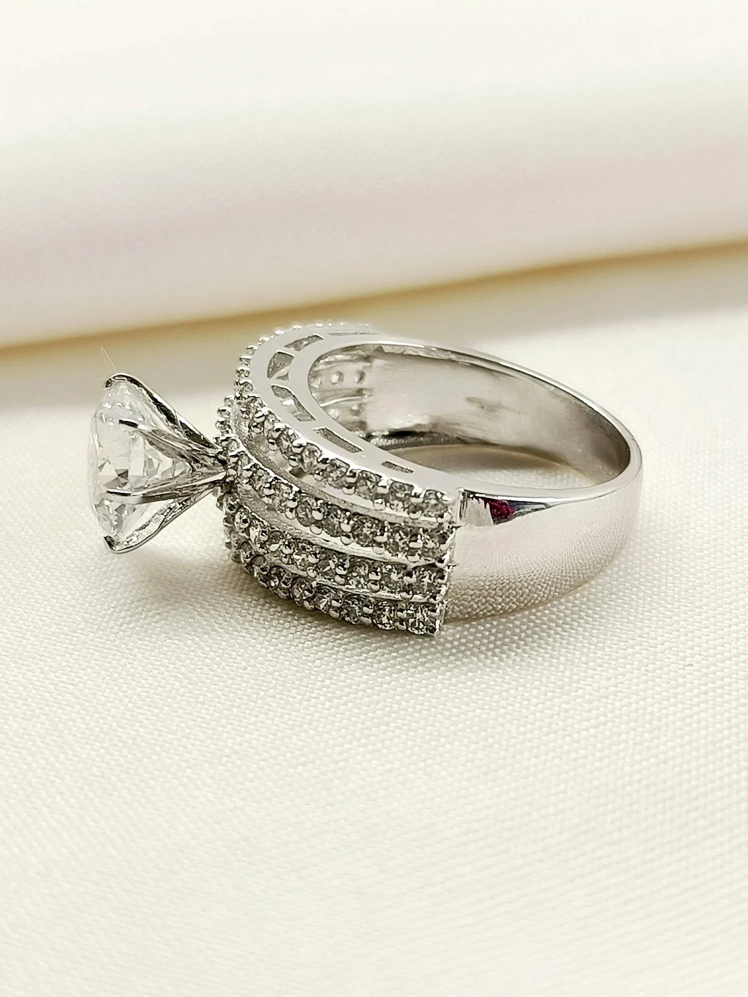 Ruheen 92.5 Silver Swarovski Stone Finger Ring